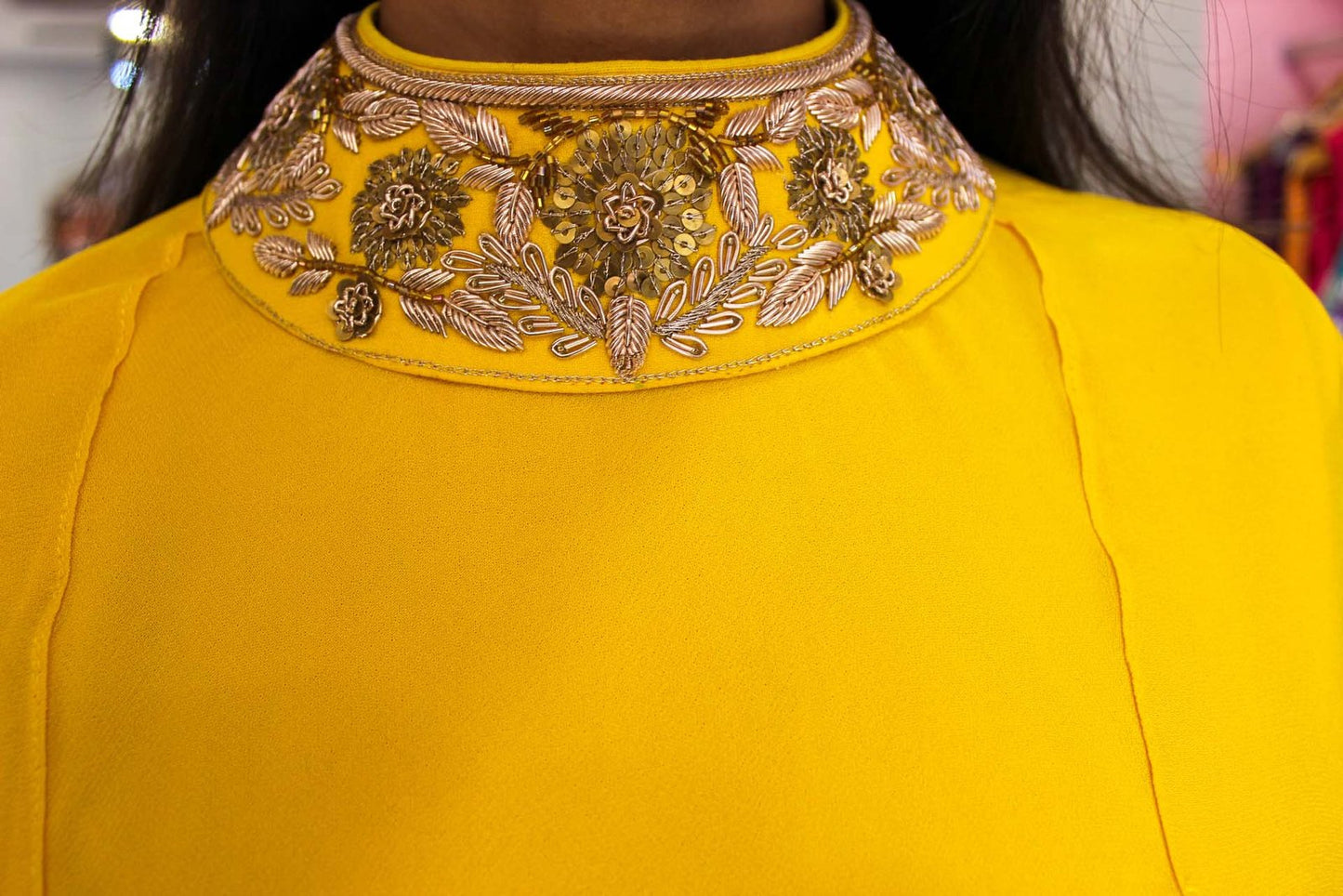 Sunshine Yellow Cape Dress