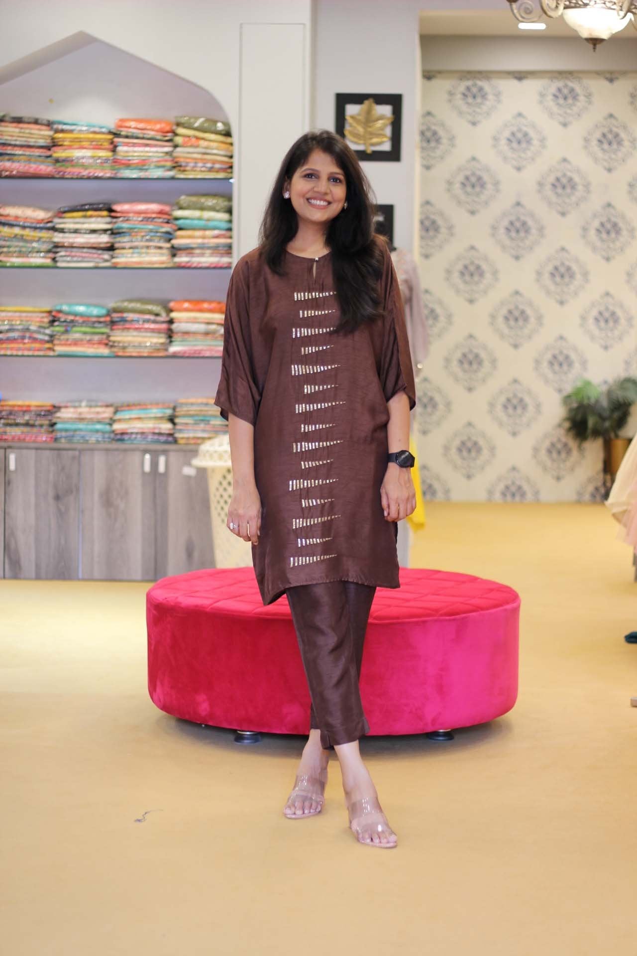 Brown Kaftan Co Ord Set