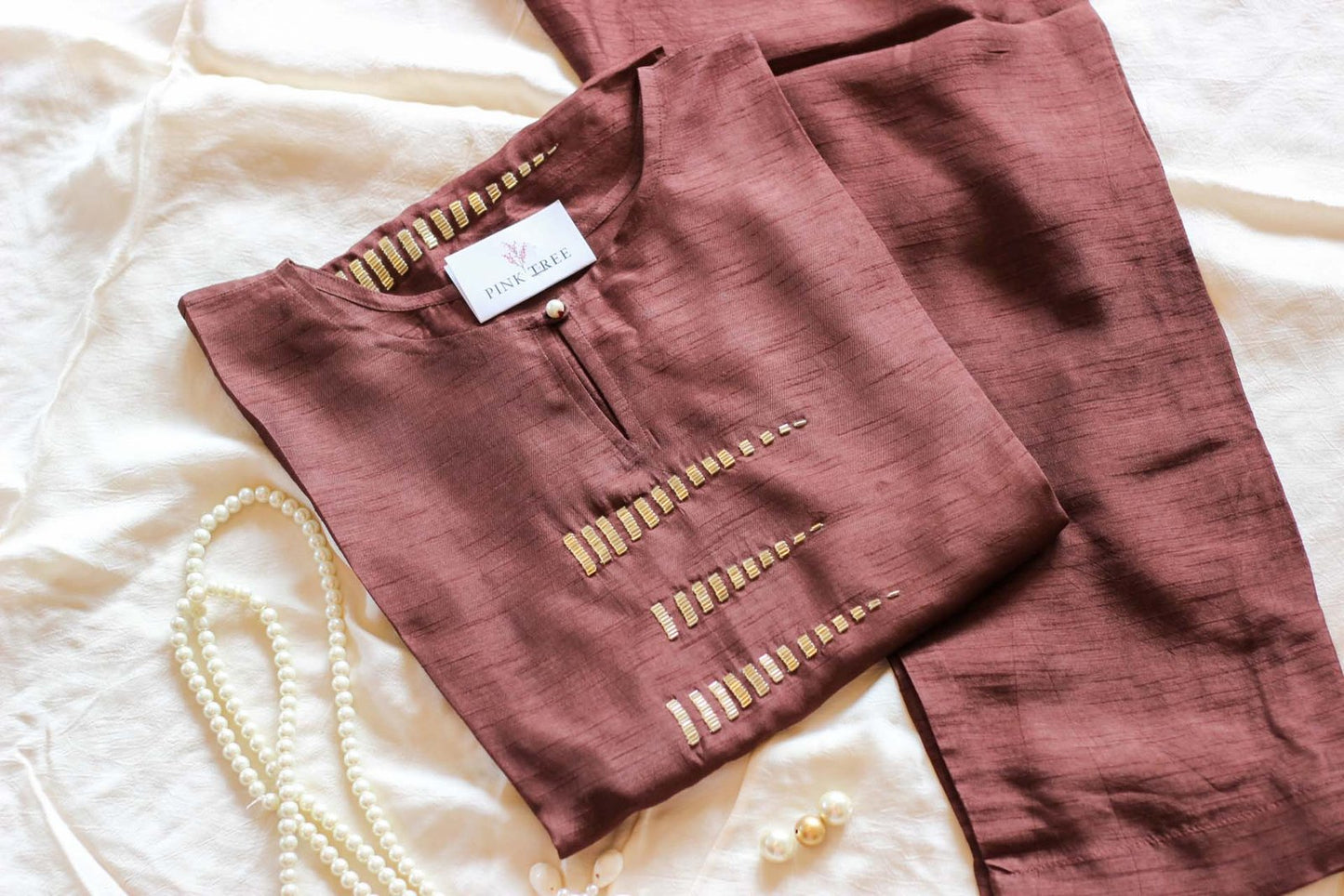 Brown Kaftan Co Ord Set
