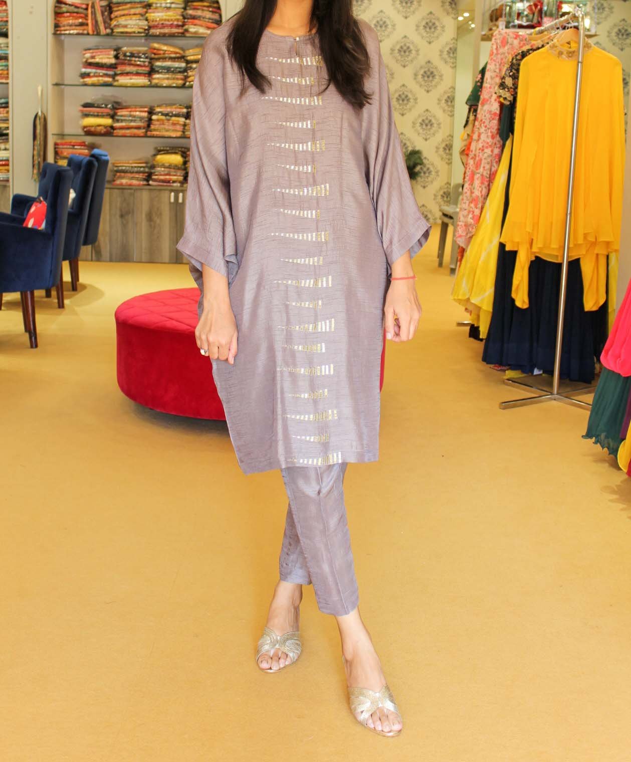 Dove Grey Kaftan Co Ord Set