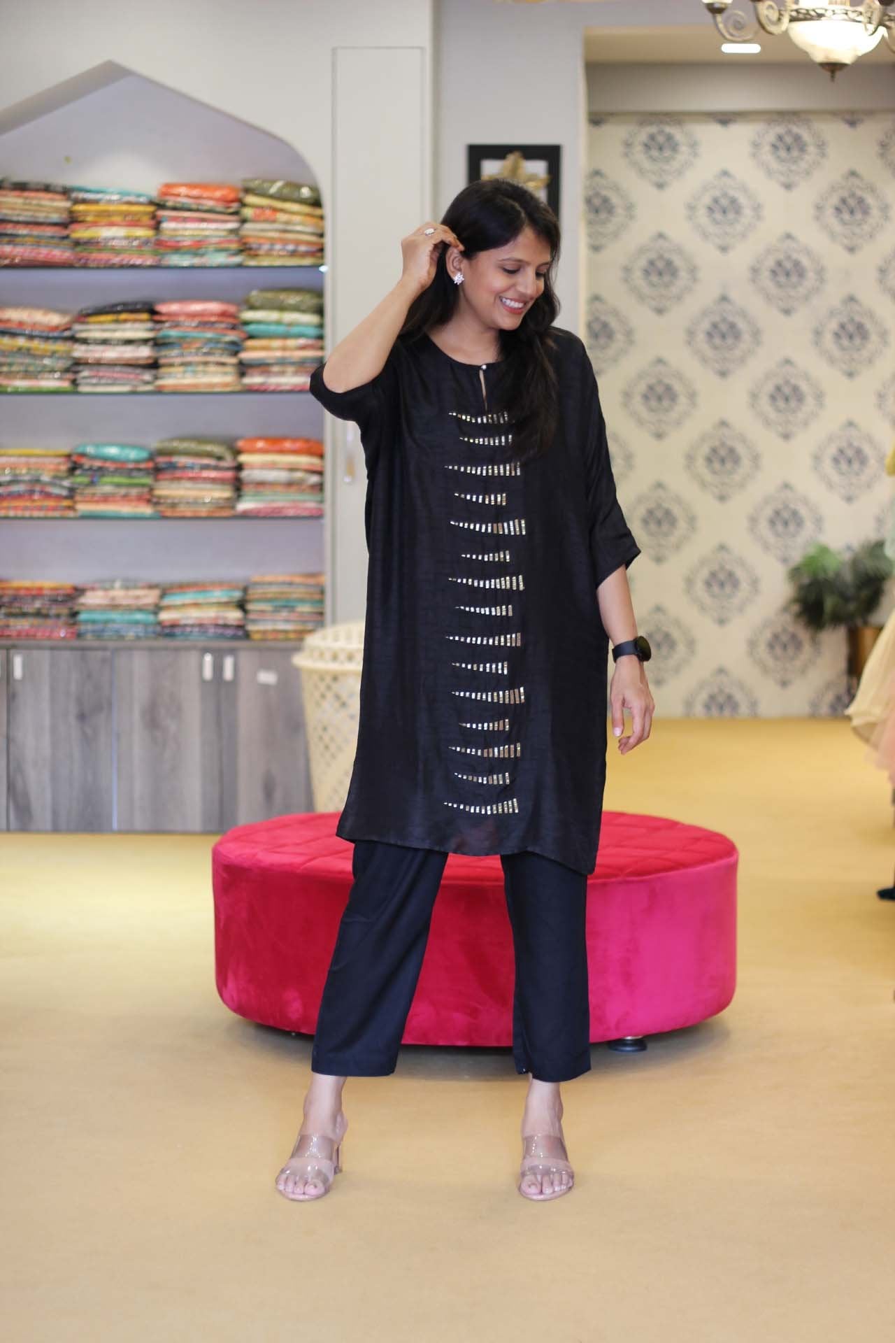 Black Kaftan Co Ord Set