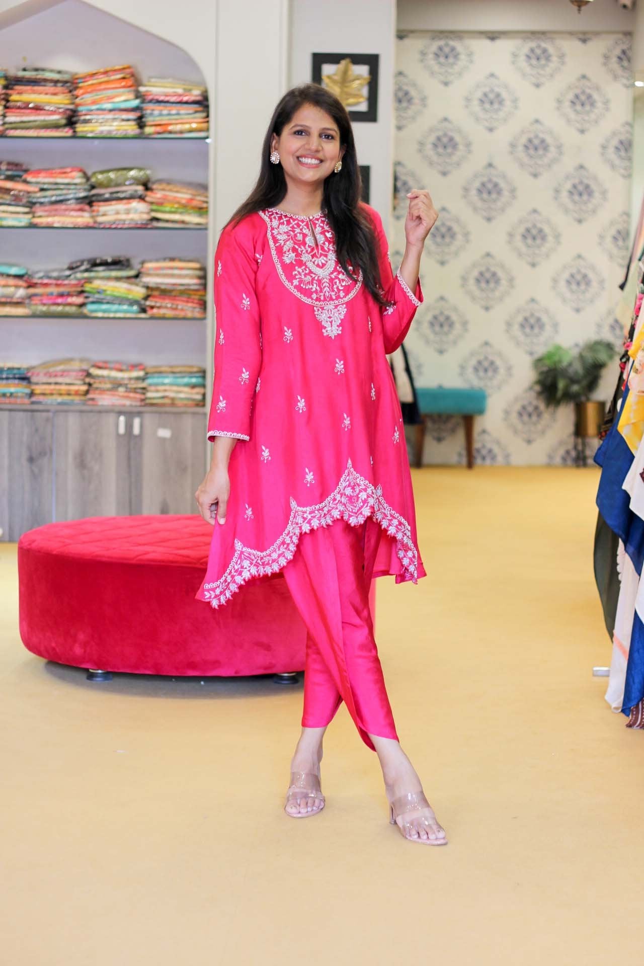 Rani Heavy Zardosi Dhoti Set