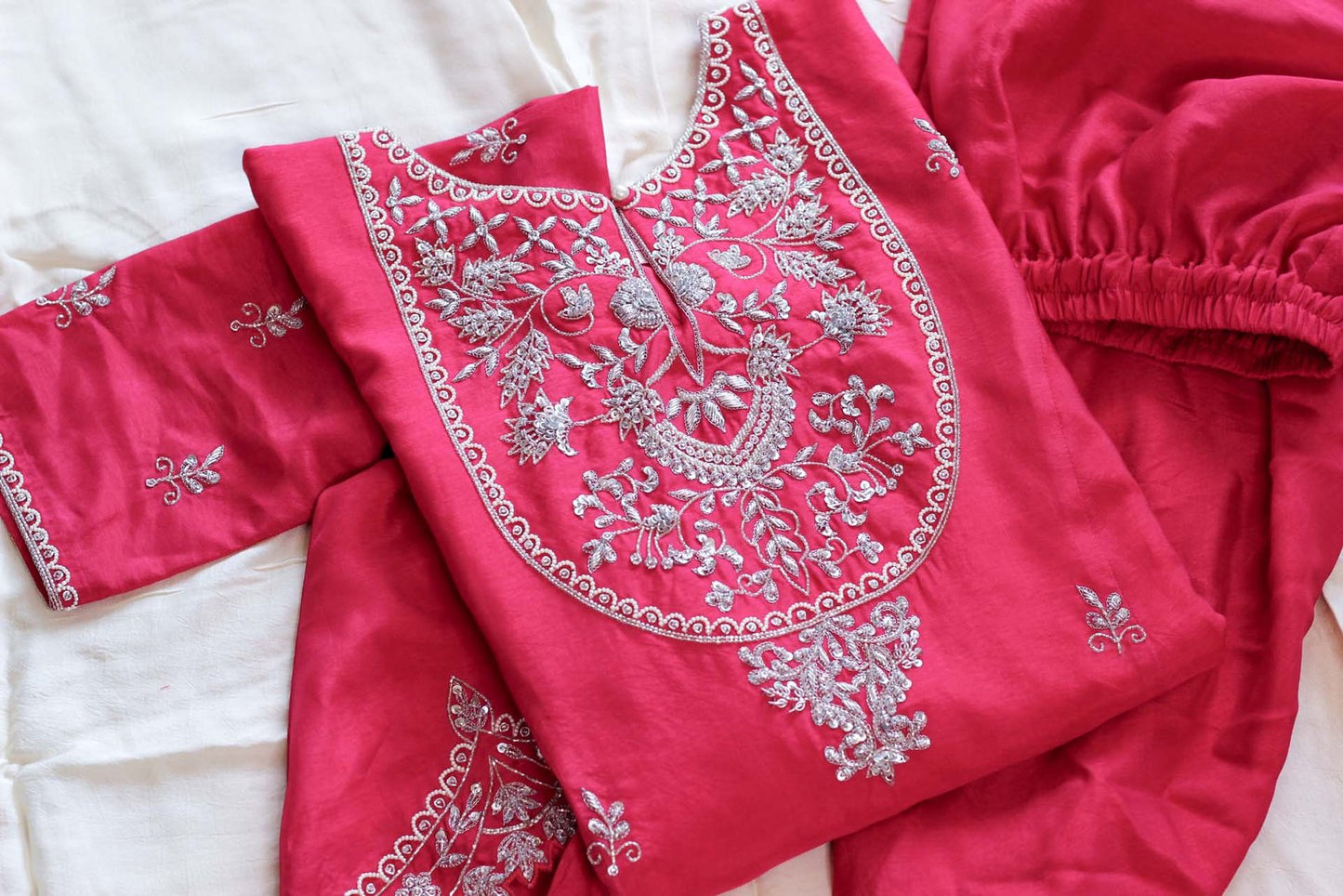 Rani Heavy Zardosi Dhoti Set