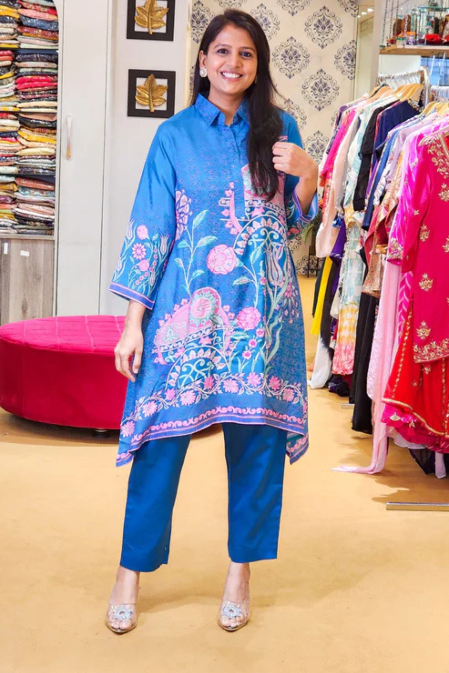 Blue Printed Co Ord Set