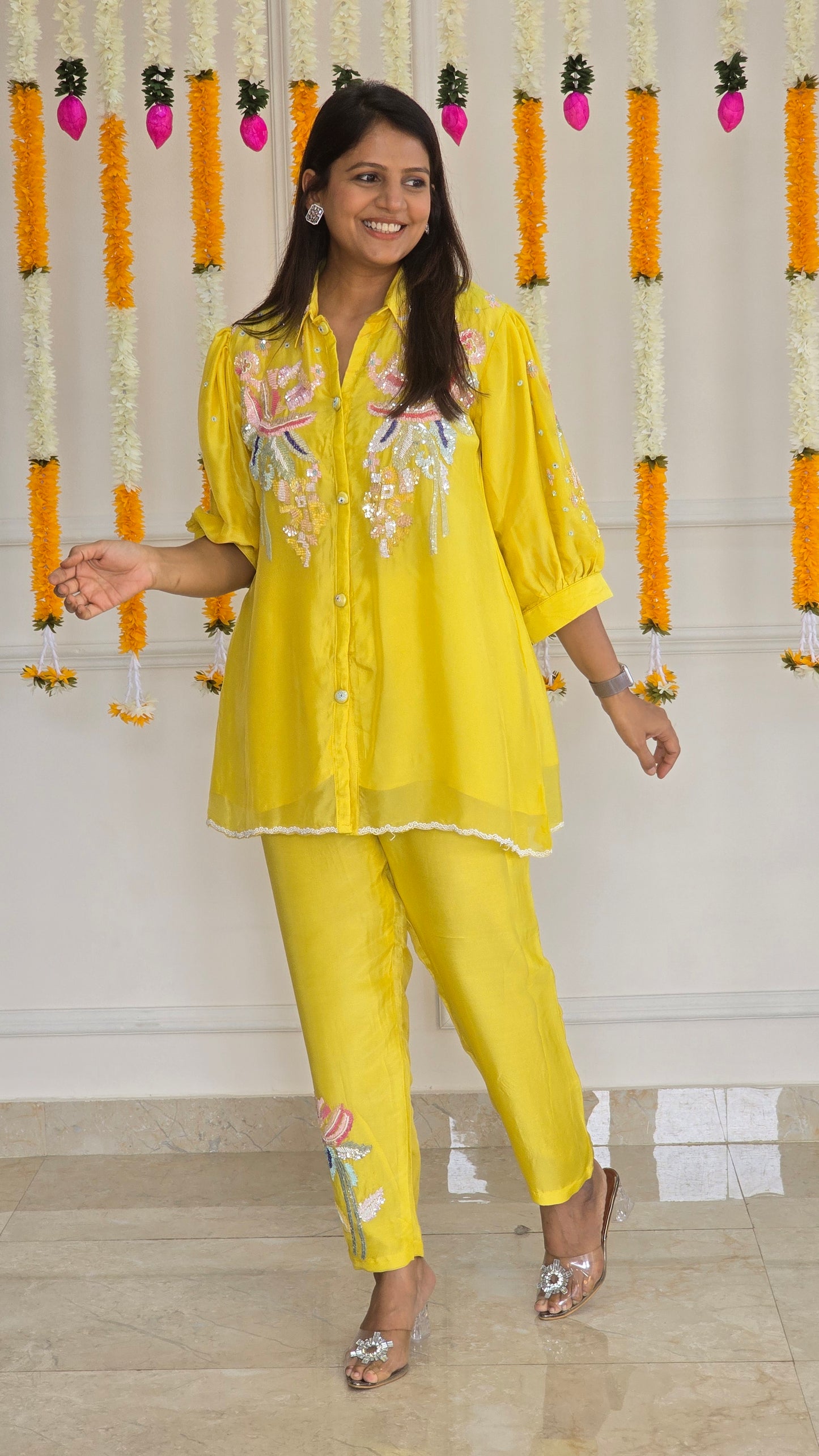 Marigold Sequin Bloom Co-ord Set