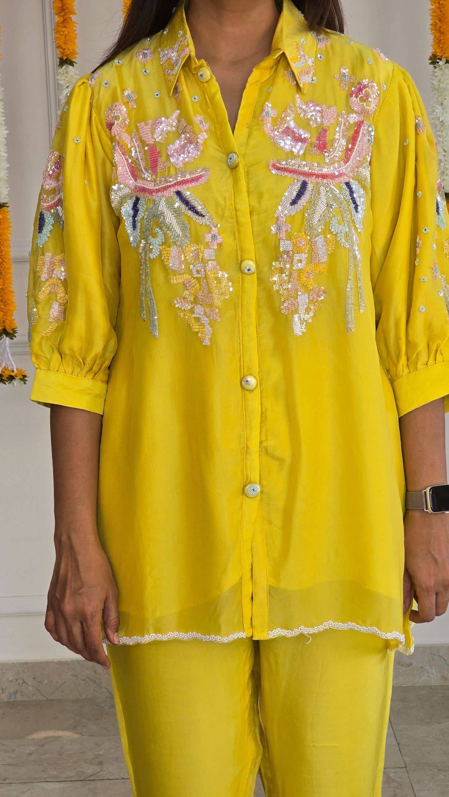 Marigold Sequin Bloom Co-ord Set