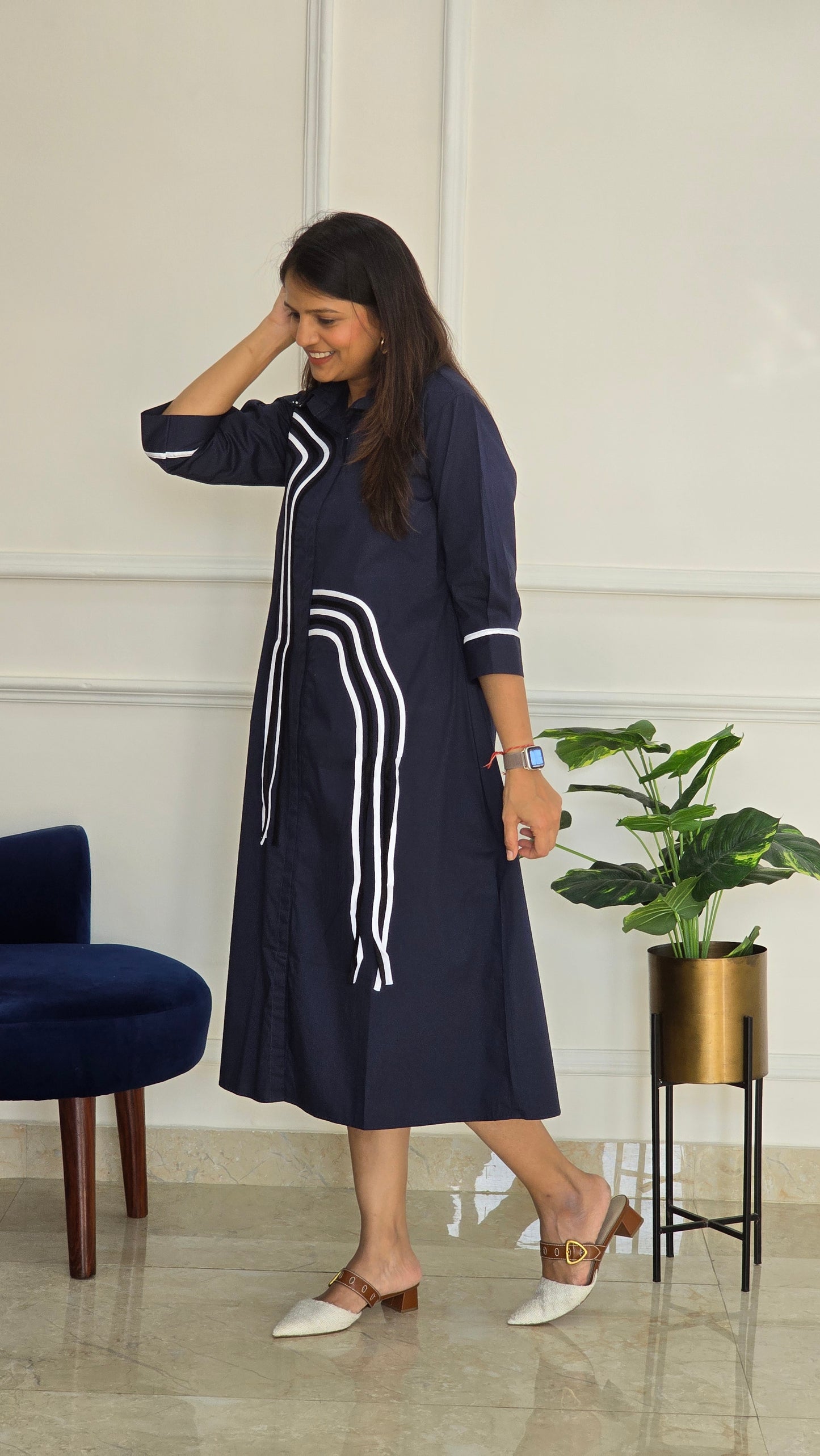 Stripe Pleated Tunic