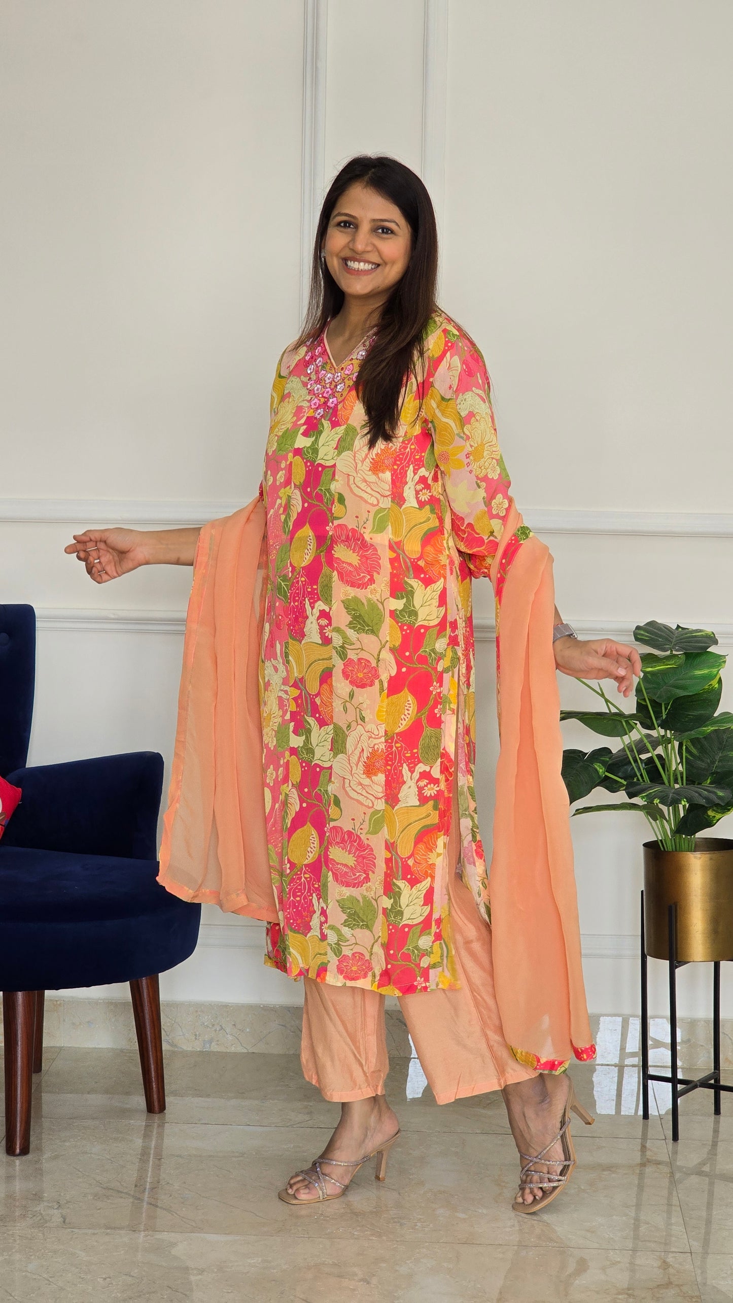 Blooming Bliss Silk Suit Set