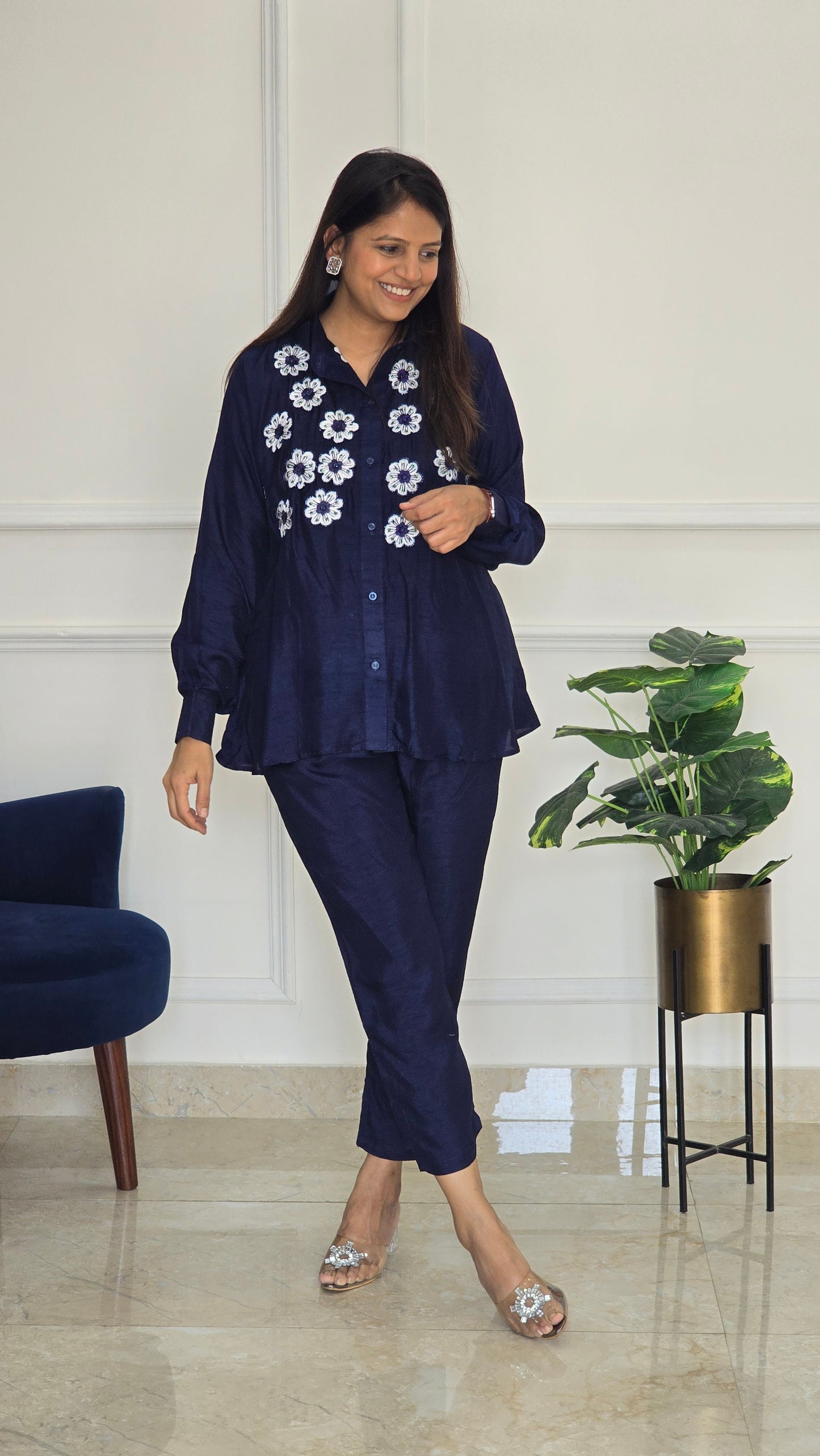 Blue Small Flower Co-ord Set