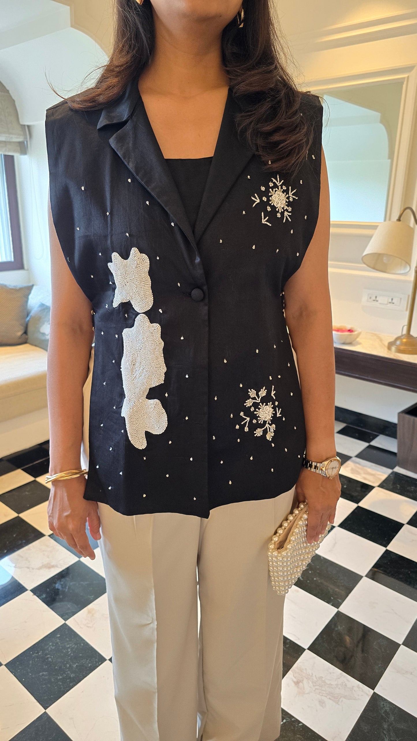 Fluid Blazer, Bustier and Pants Set