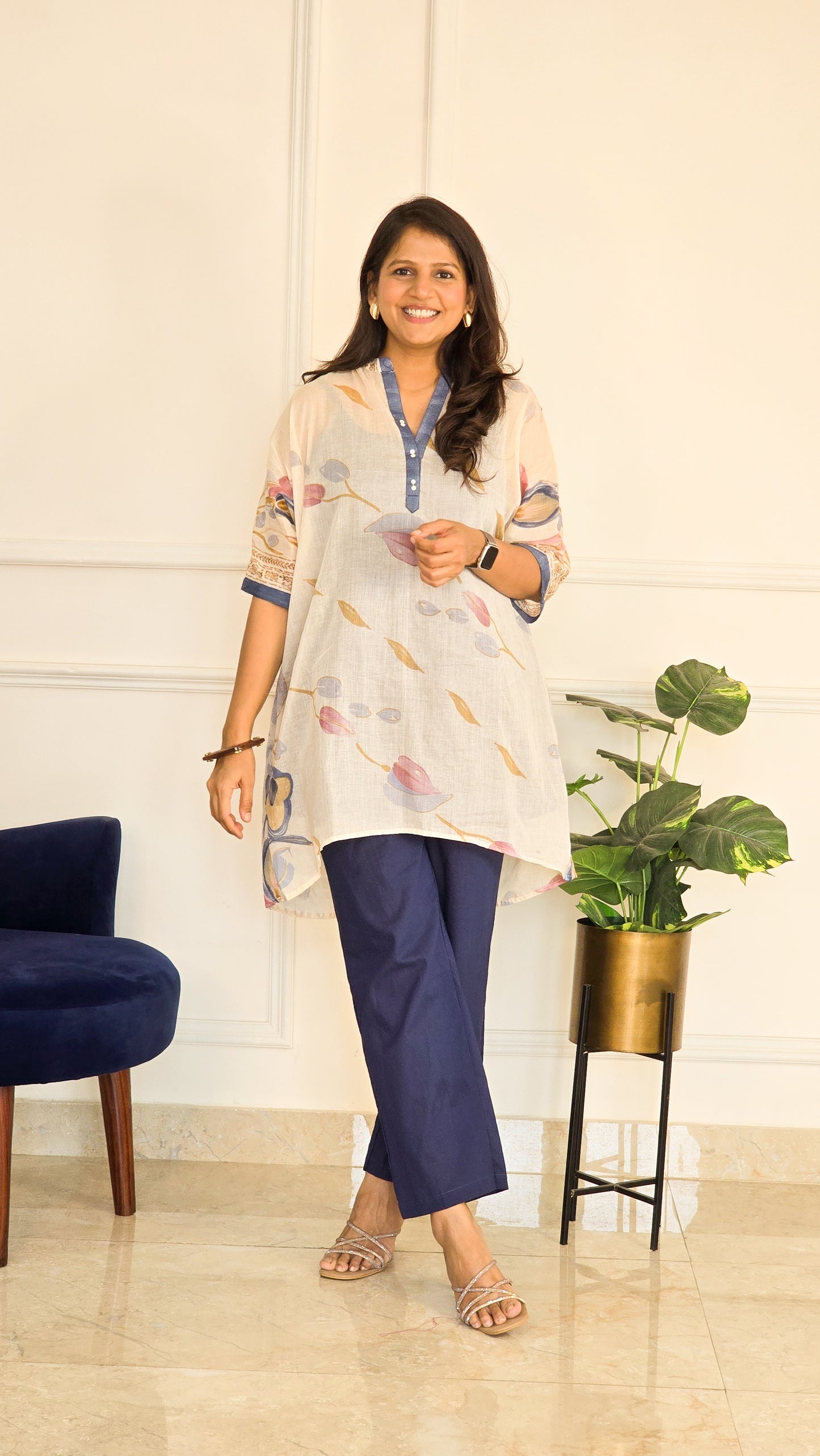 Blue Mul Floral Set