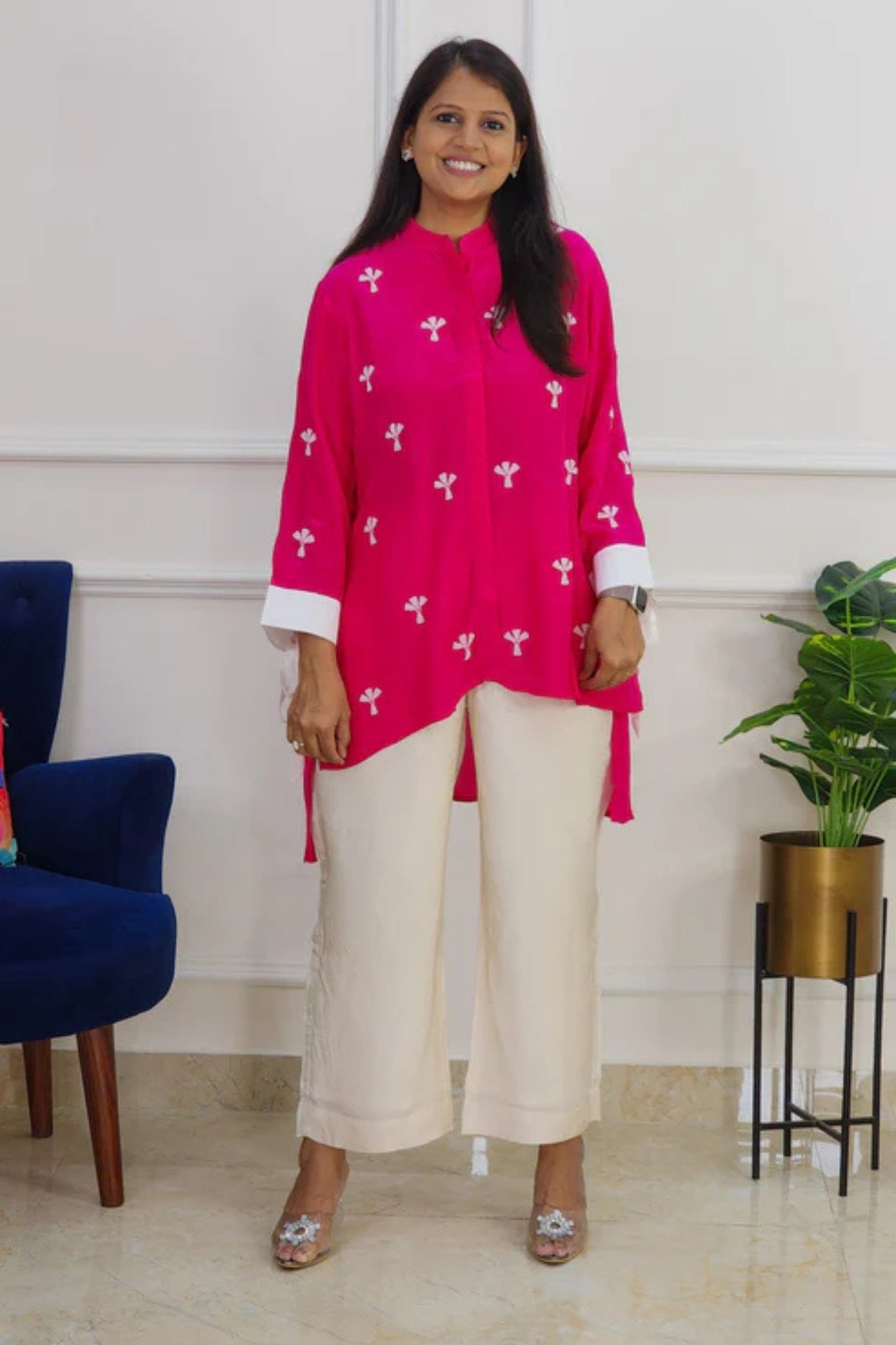 Rani Top With Palm Moti Work (Only Top)