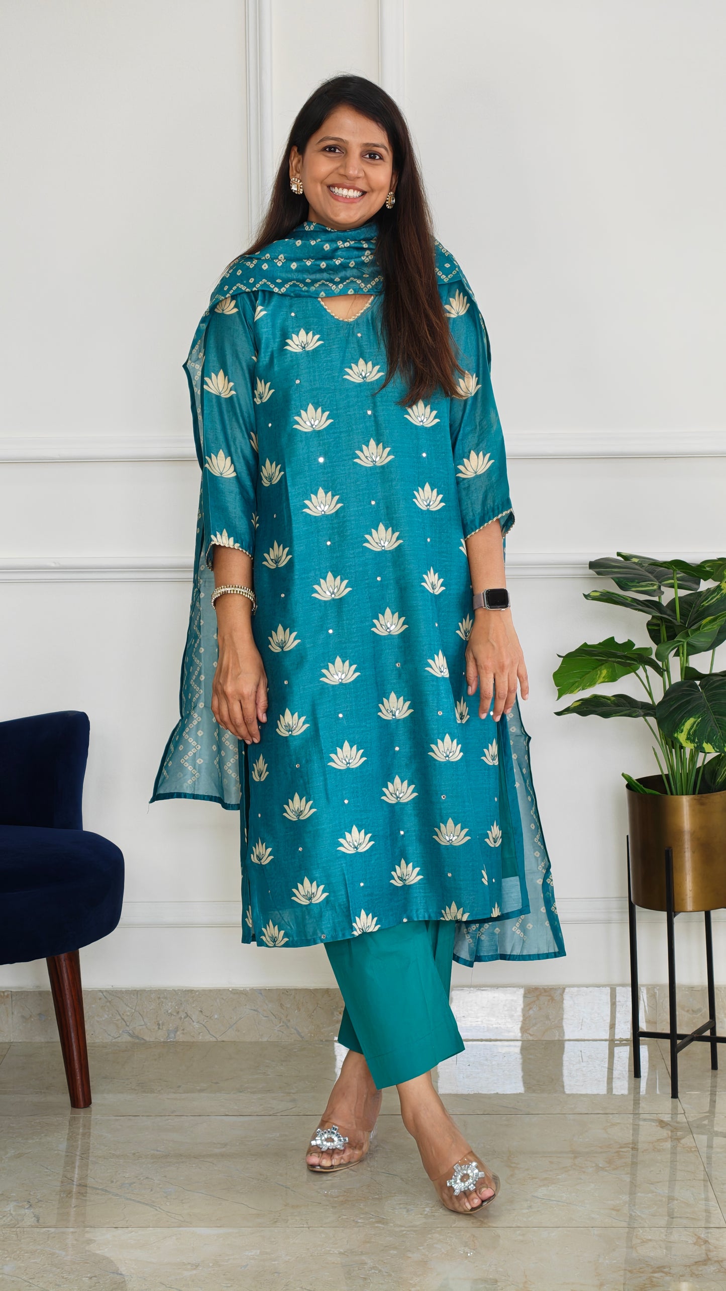Blue Kamal Kurta Set