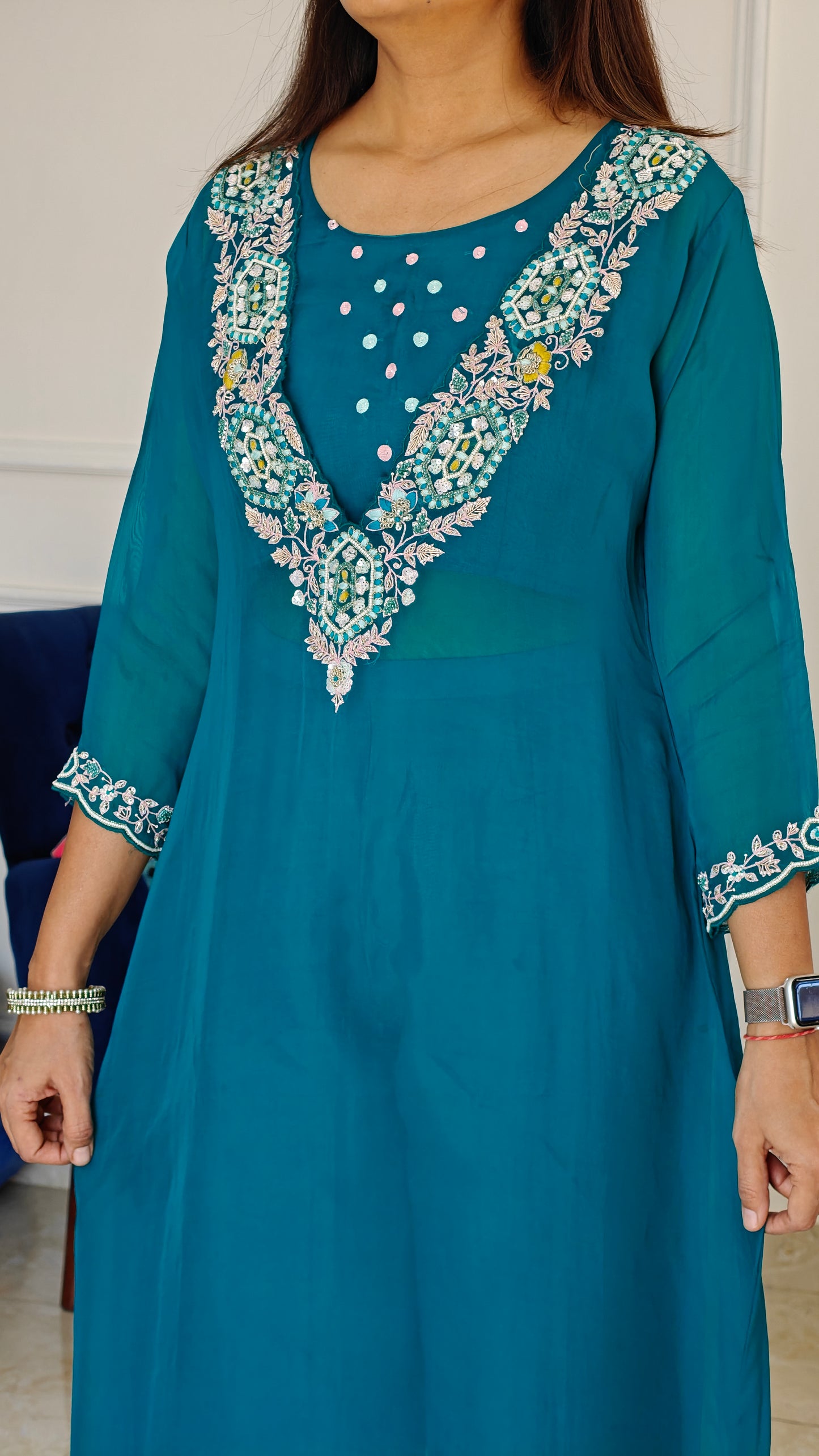 Rama Blue Noor Organza Set