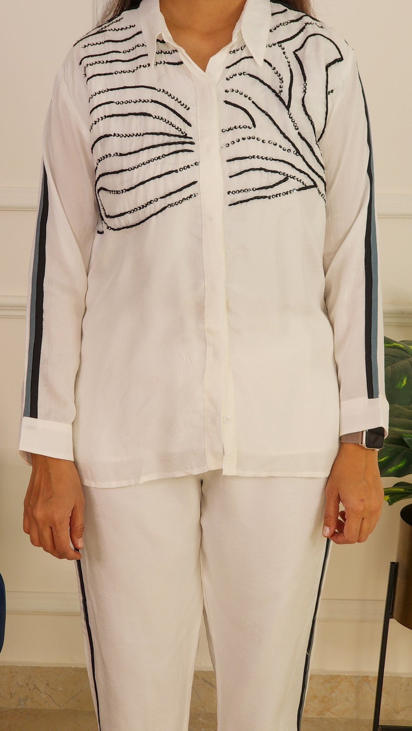 White Co Ord with Embroidery