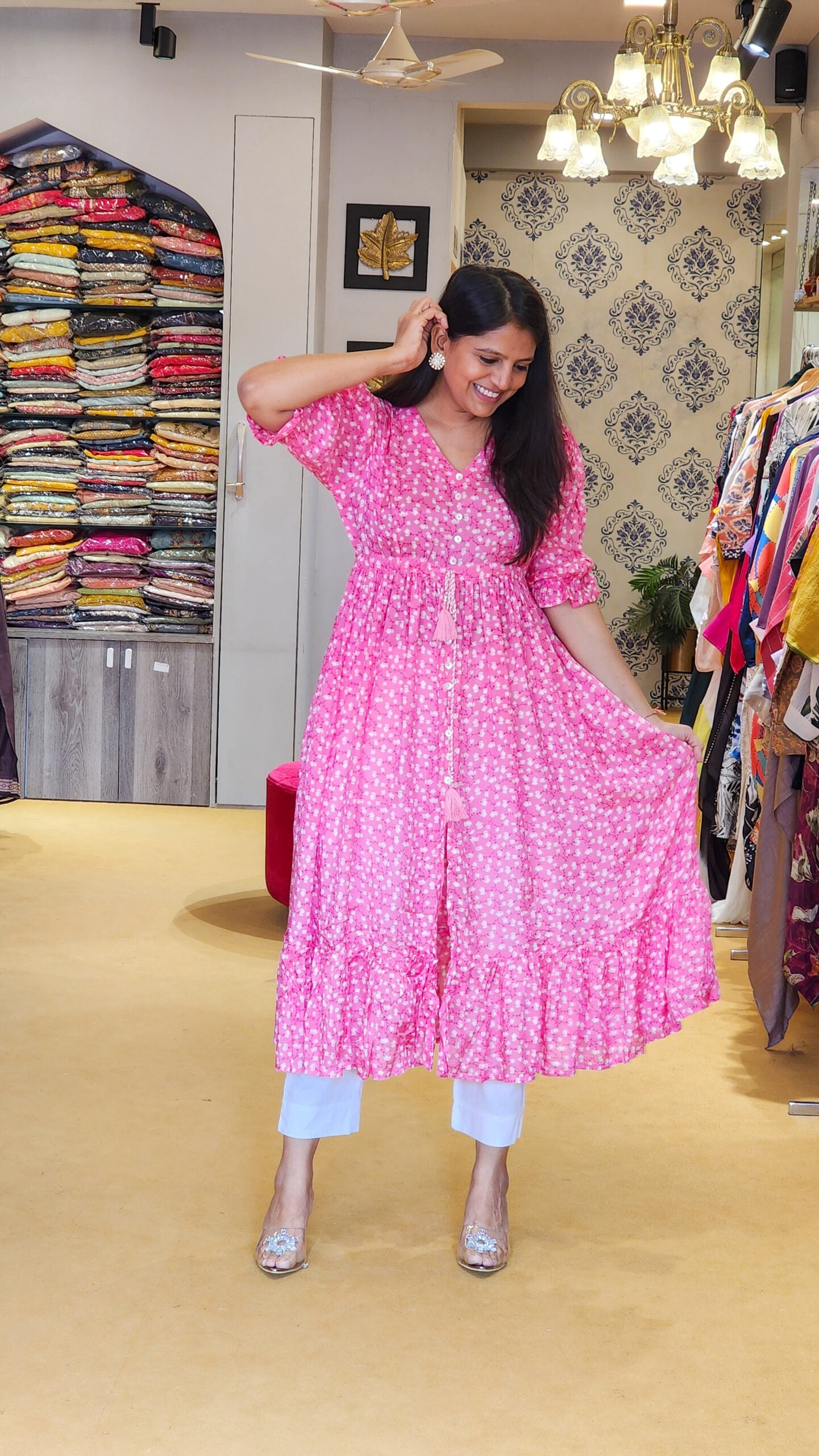 Pink Flare Muslin Tunic