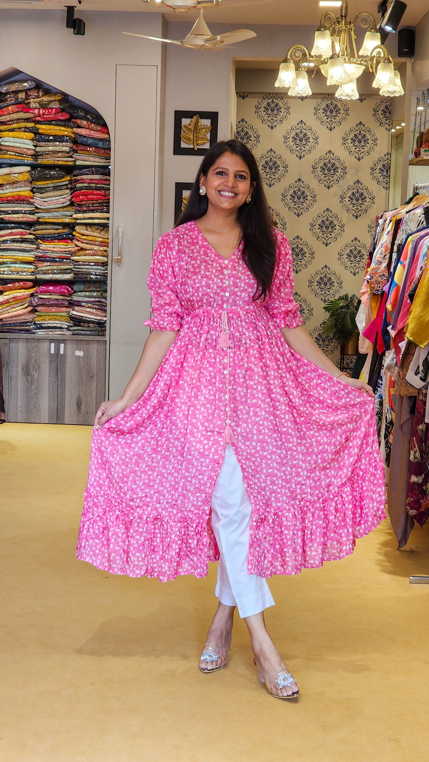 Pink Flare Muslin Tunic