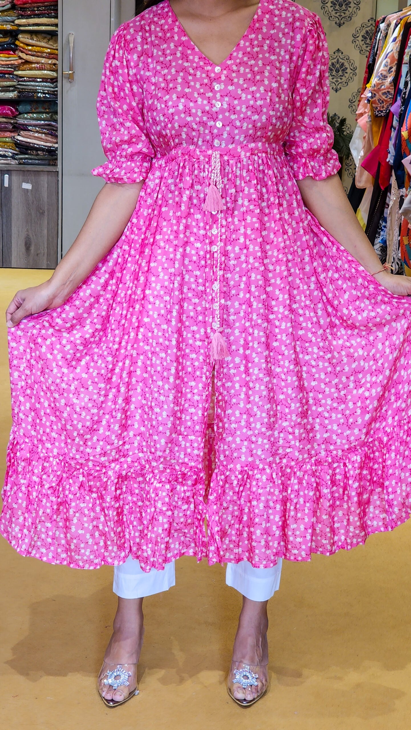 Pink Flare Muslin Tunic