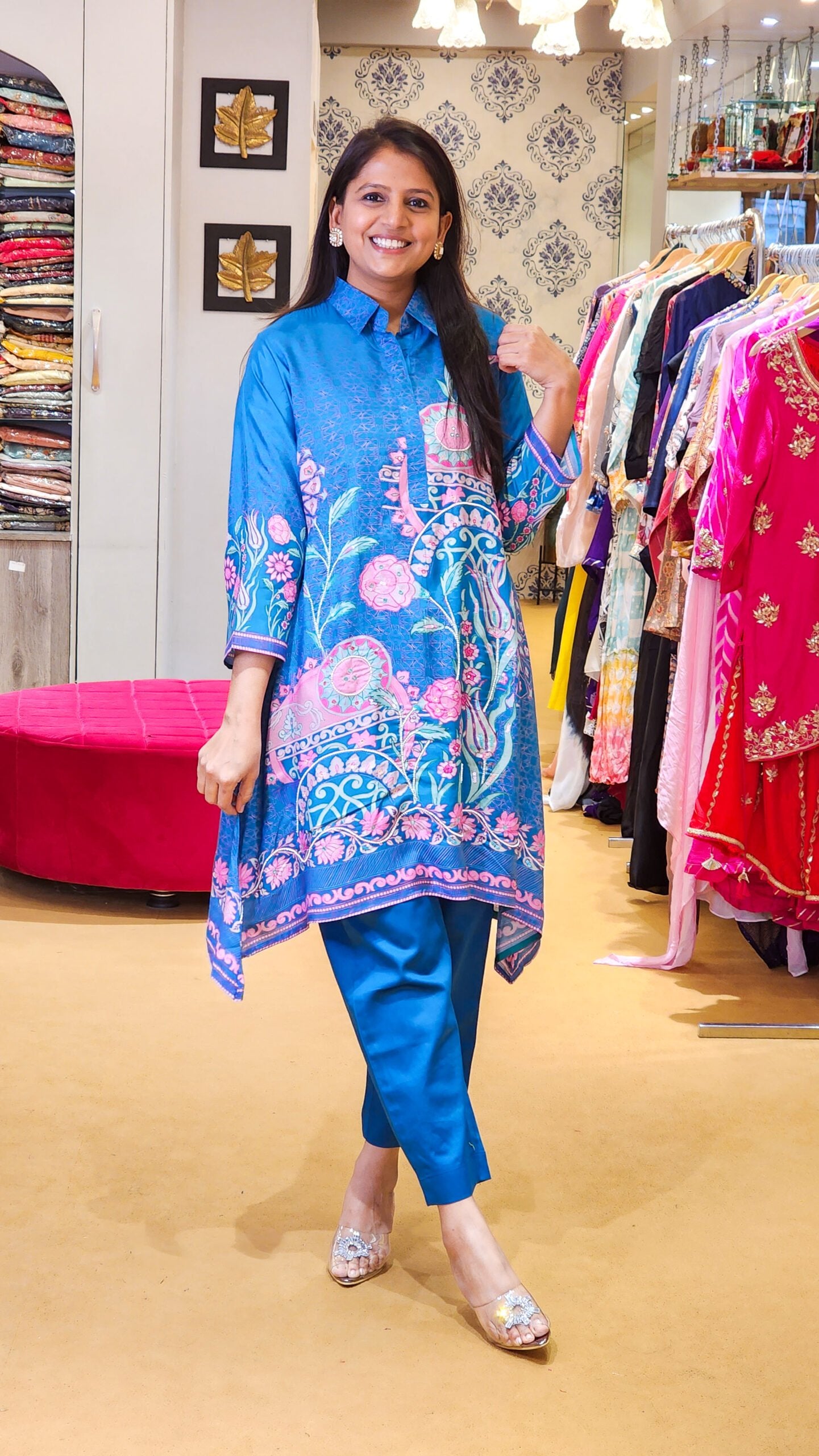 Blue Printed Co Ord Set