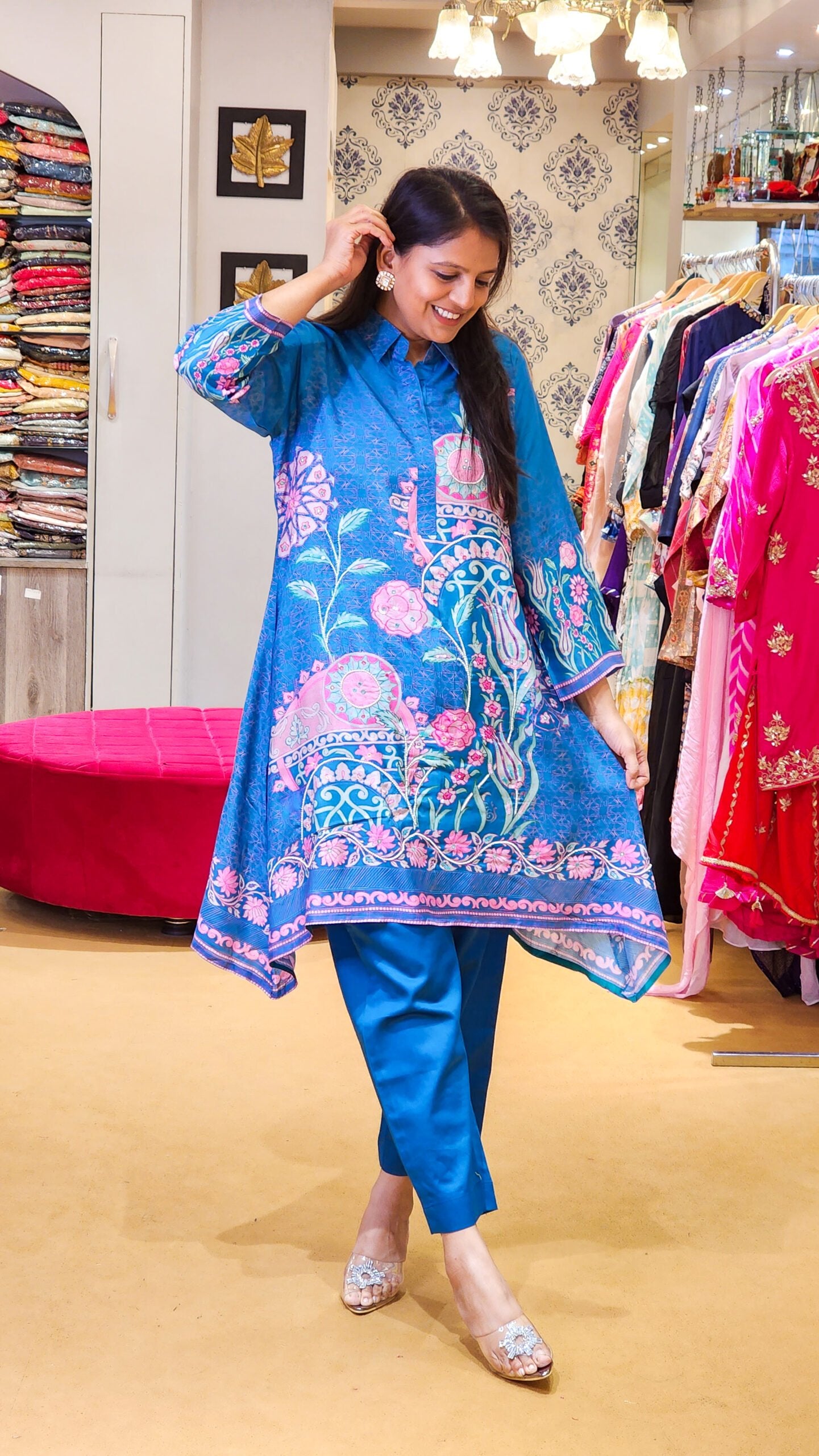 Blue Printed Co Ord Set