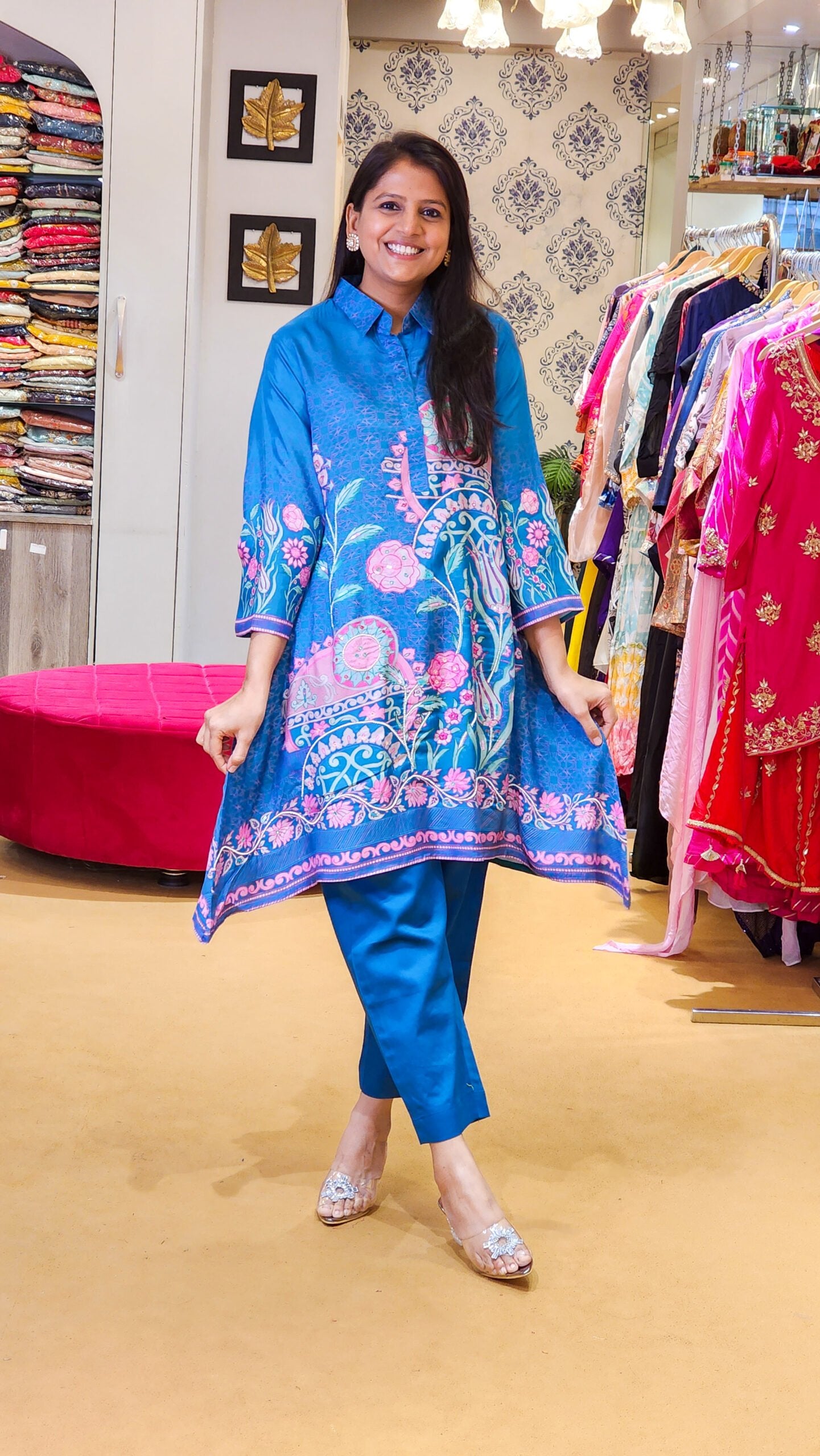 Blue Printed Co Ord Set