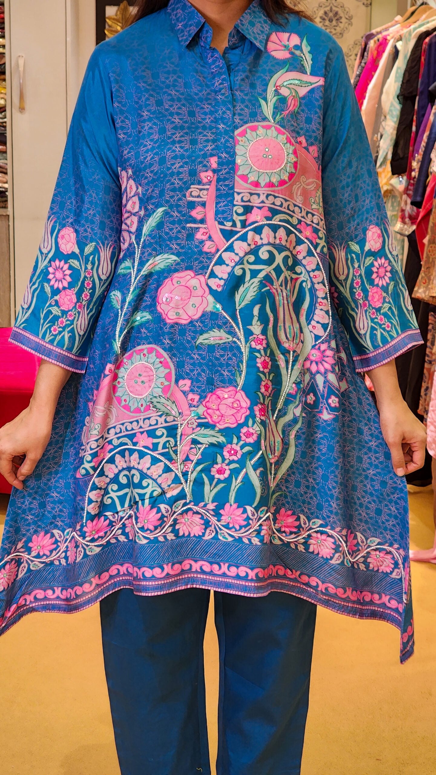 Blue Printed Co Ord Set