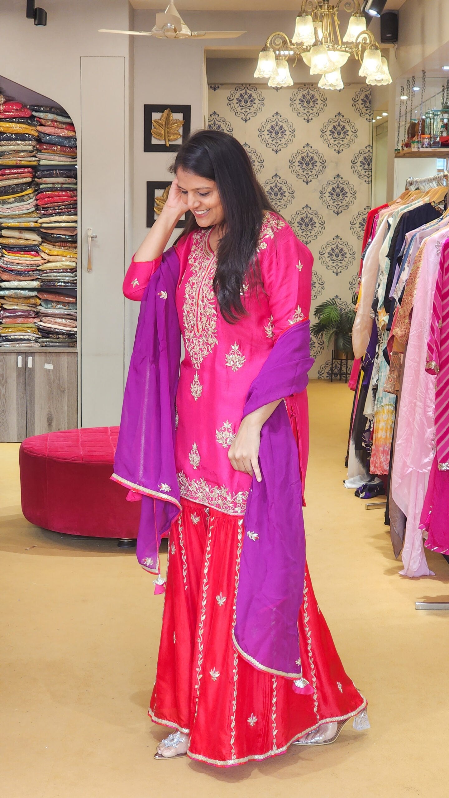 Rani Rajasthani Kurta Palazzo and Duppata Set
