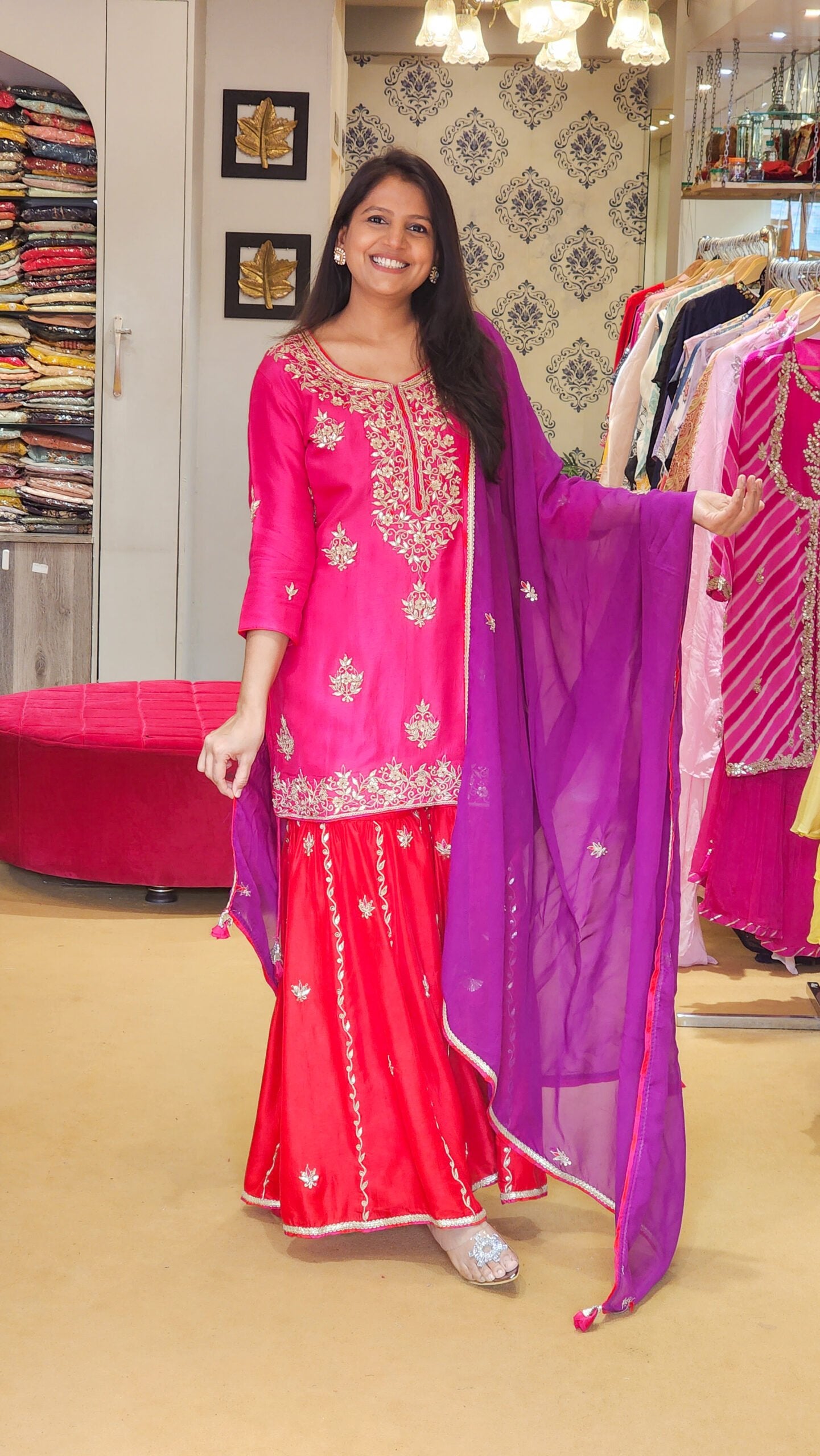 Rani Rajasthani Kurta Palazzo and Duppata Set