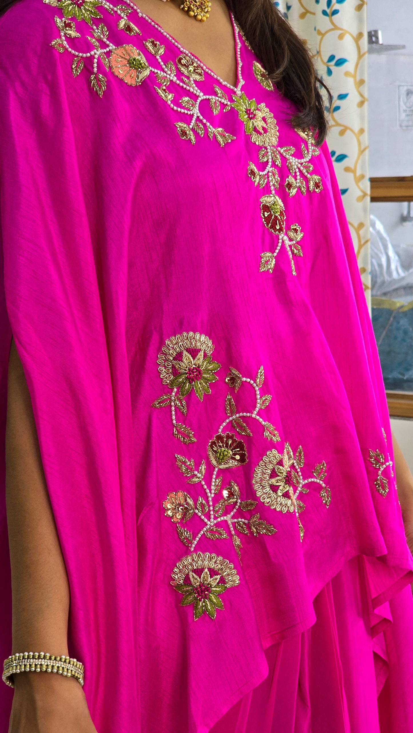 Pink Gulmohar Cape Set