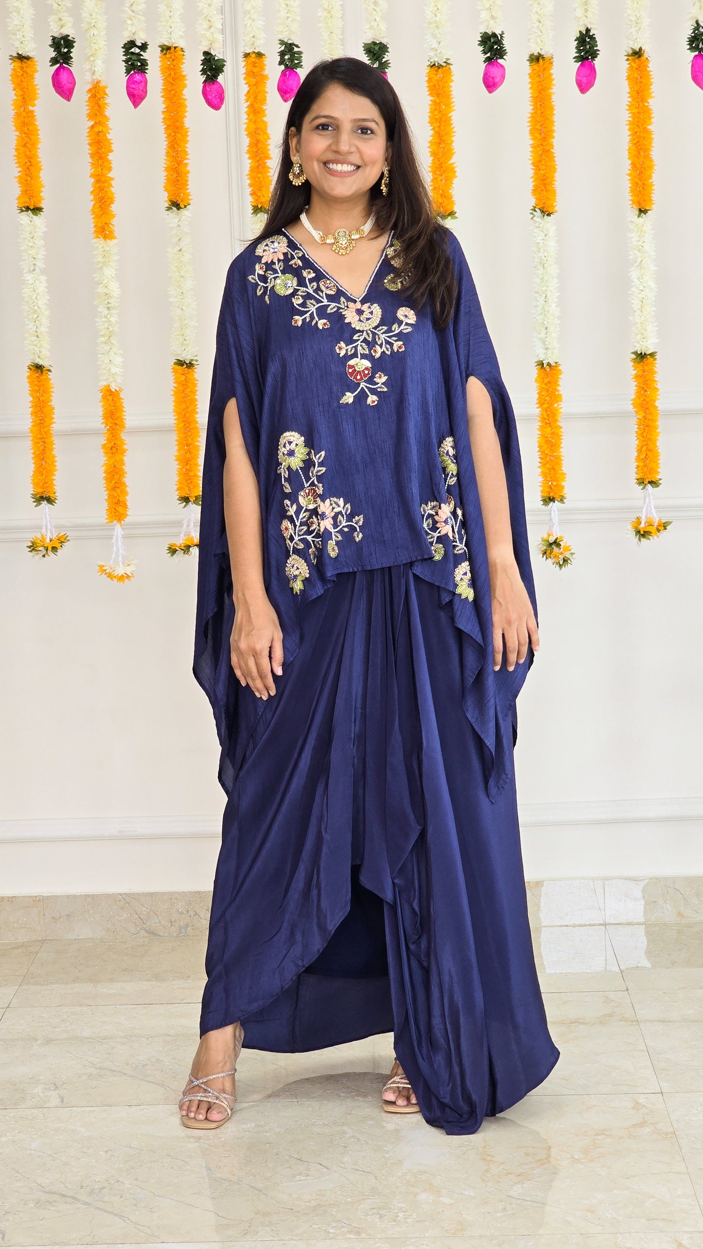 Blue Gulmohar Cape Set