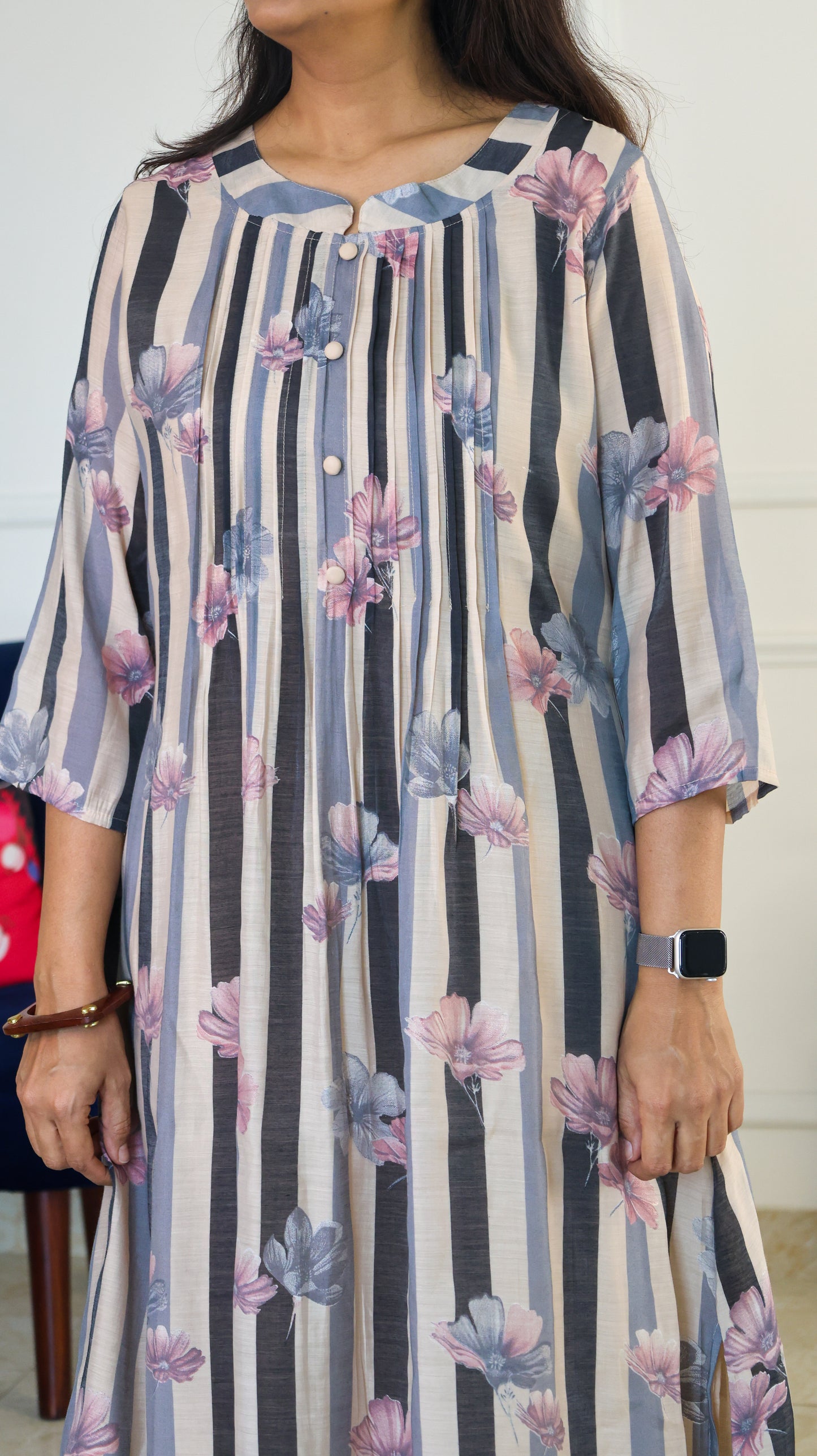 Grey Stripe Floral Set