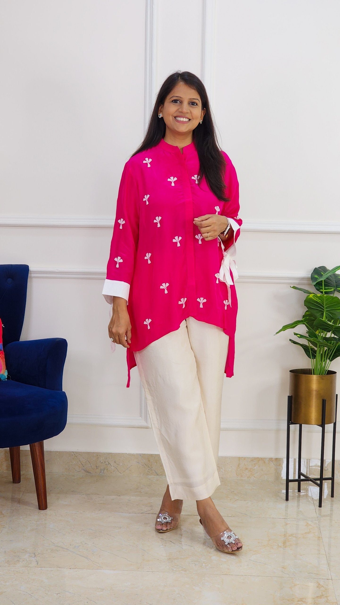 Rani Top With Palm Moti Work (Only Top)
