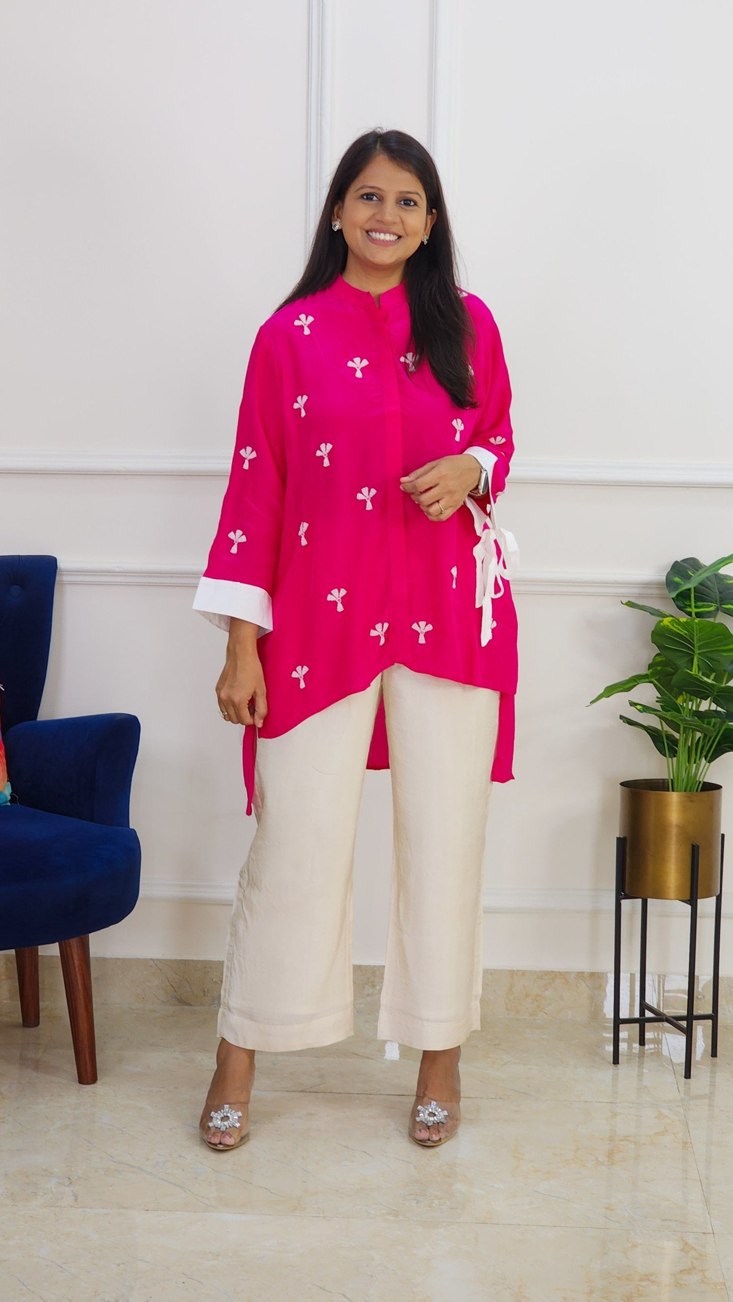 Rani Top With Palm Moti Work (Only Top)