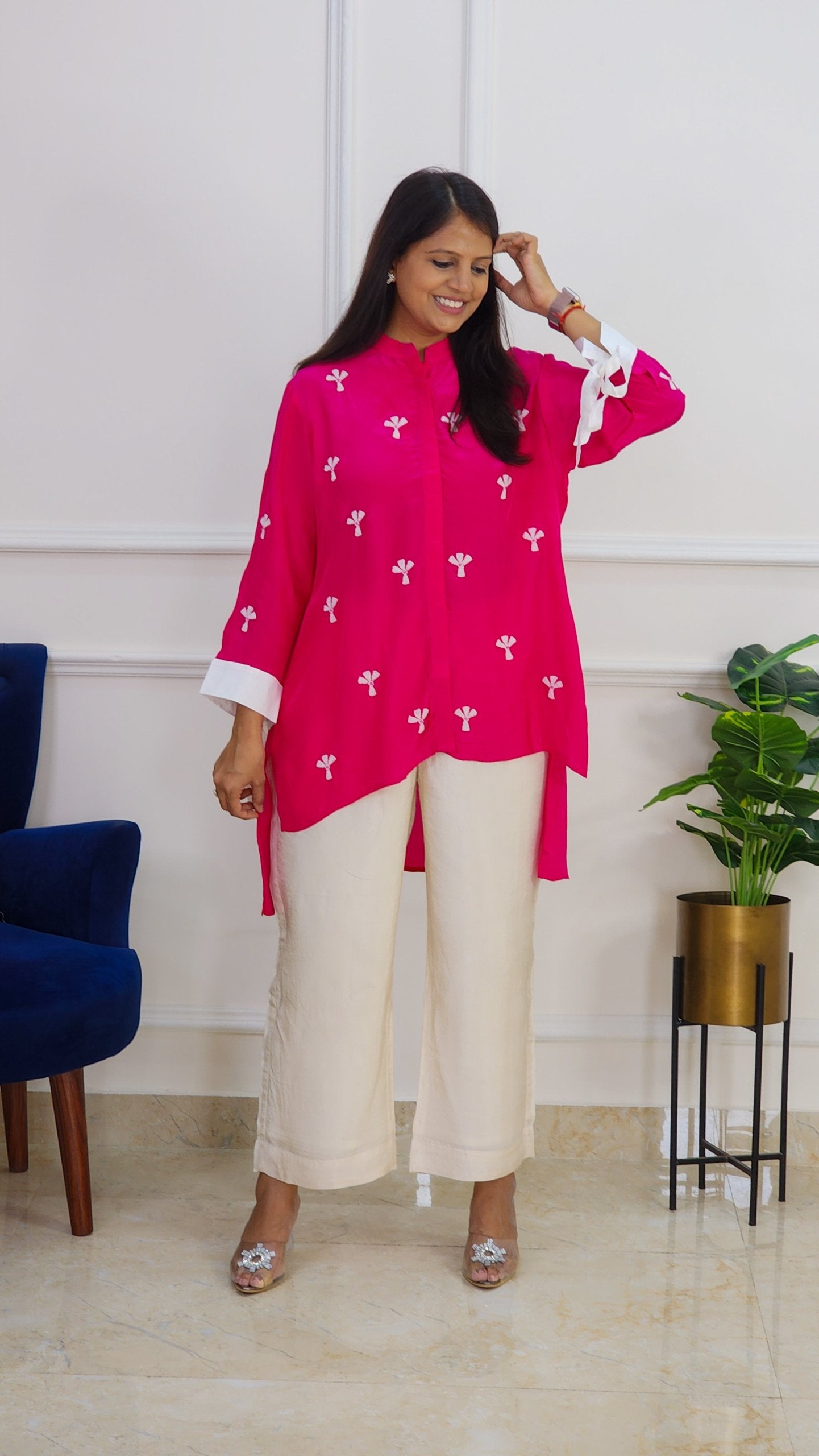 Rani Top With Palm Moti Work (Only Top)