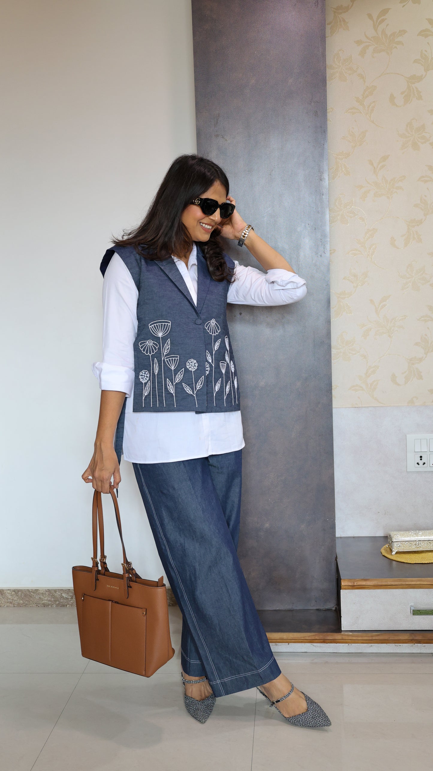 Denim Waist Co-ord Set 3 Piece Set - View 7 - PinkTree by Shrutika