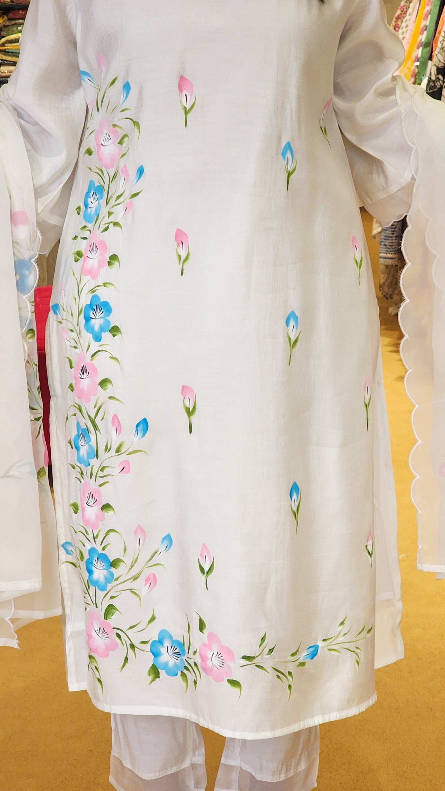 White Hand Painted Suit Set