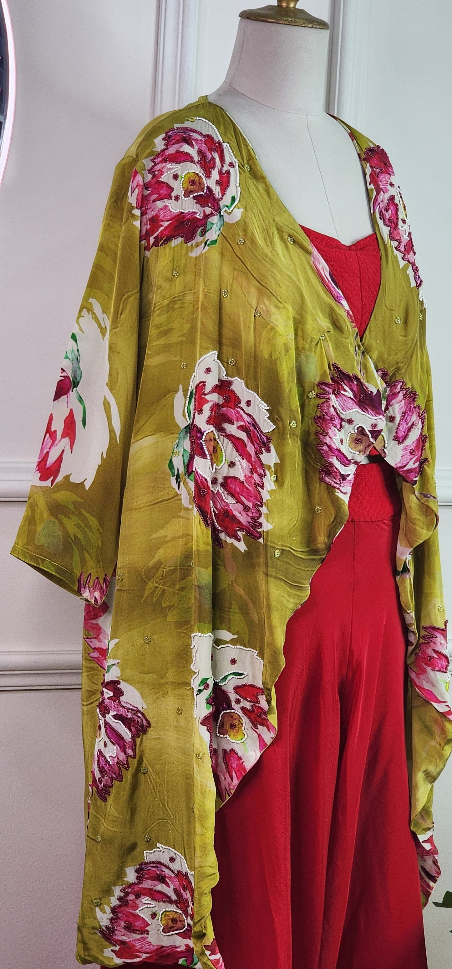 Fusion Green Kimono Set