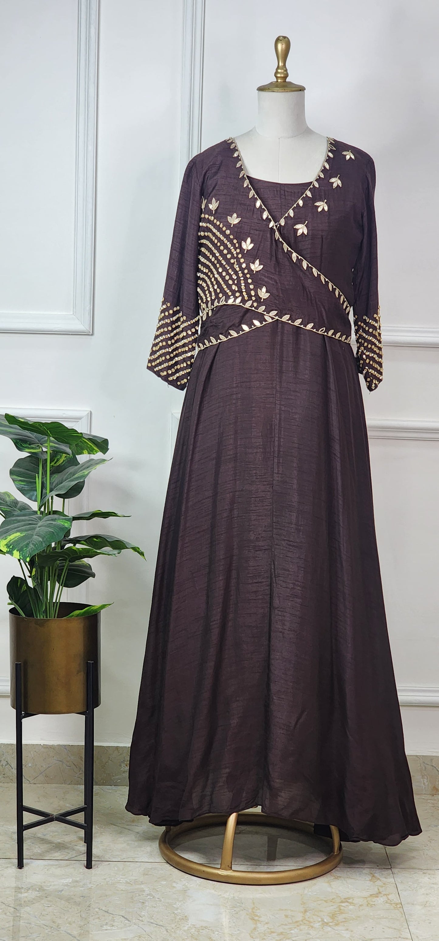 Brown Gota Jacket Dress