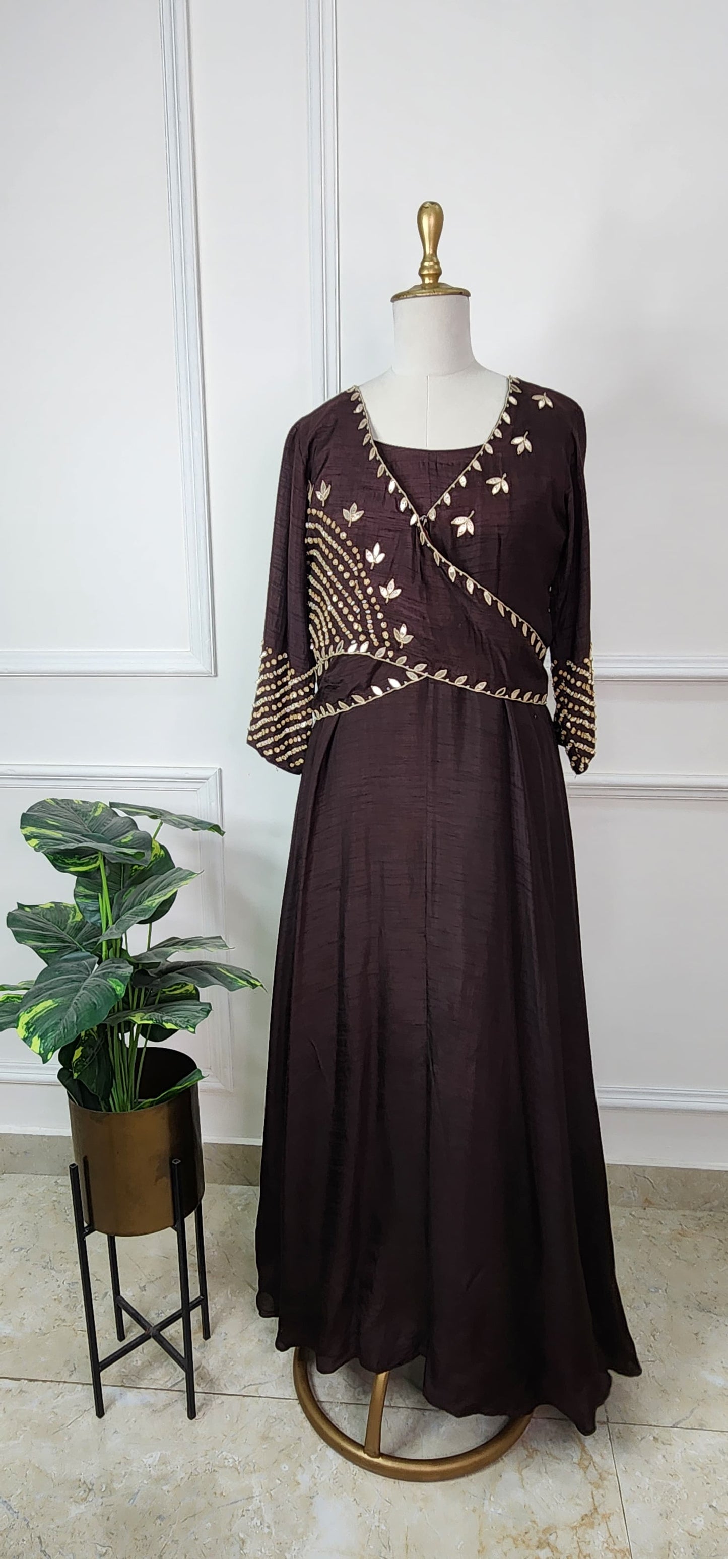 Brown Gota Jacket Dress