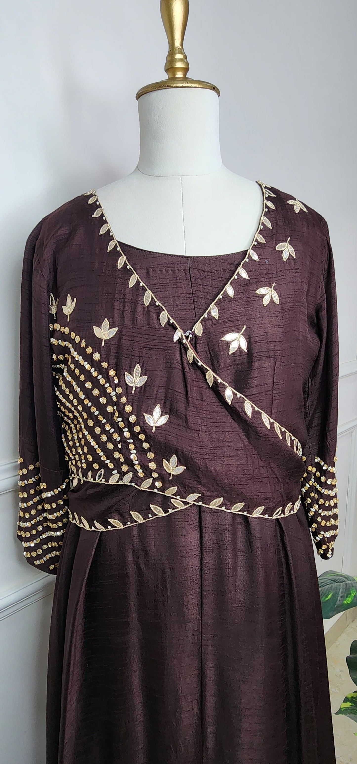 Brown Gota Jacket Dress