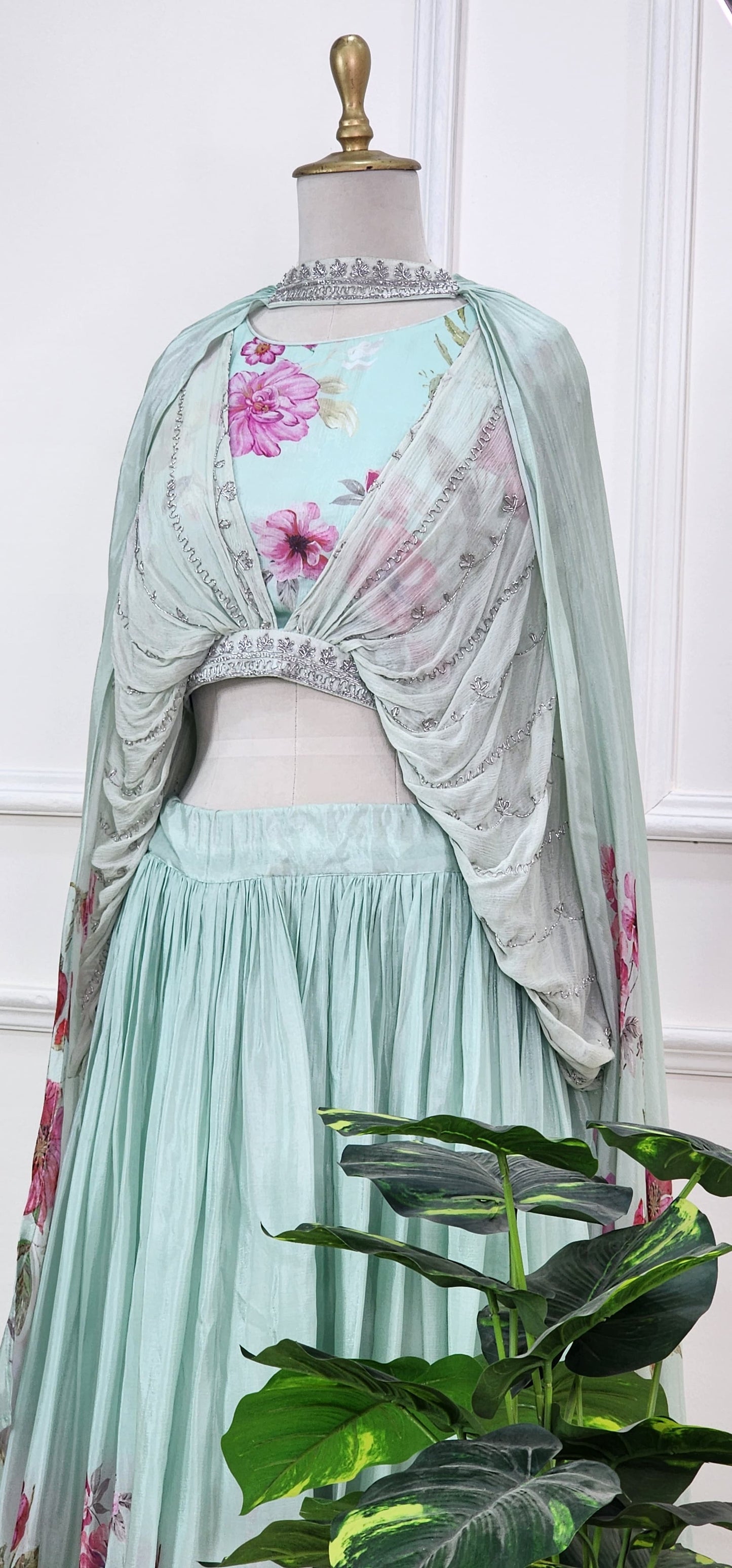 Pastel Printed Top and Skirt