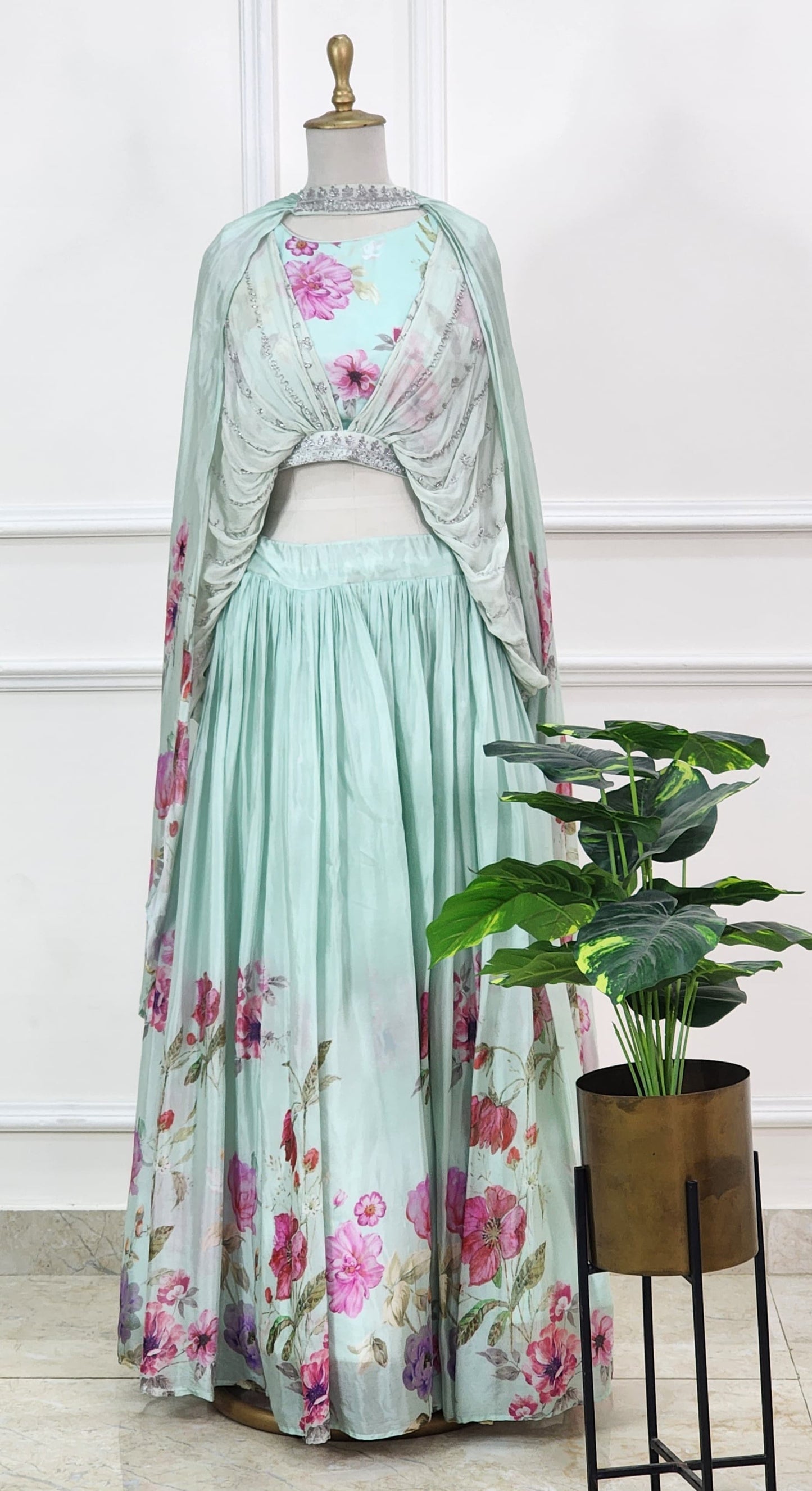 Pastel Printed Top and Skirt
