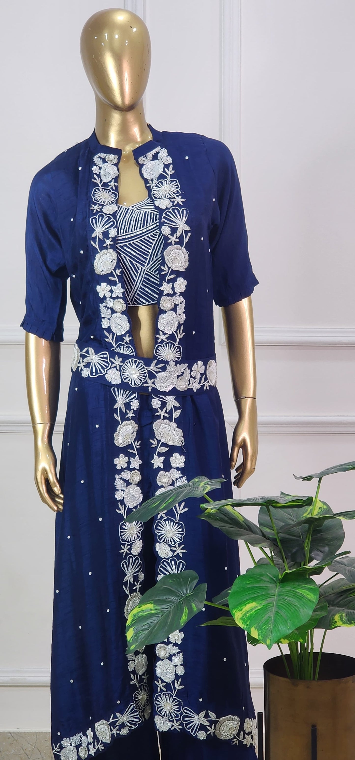 Navy Blue Indo Western Set