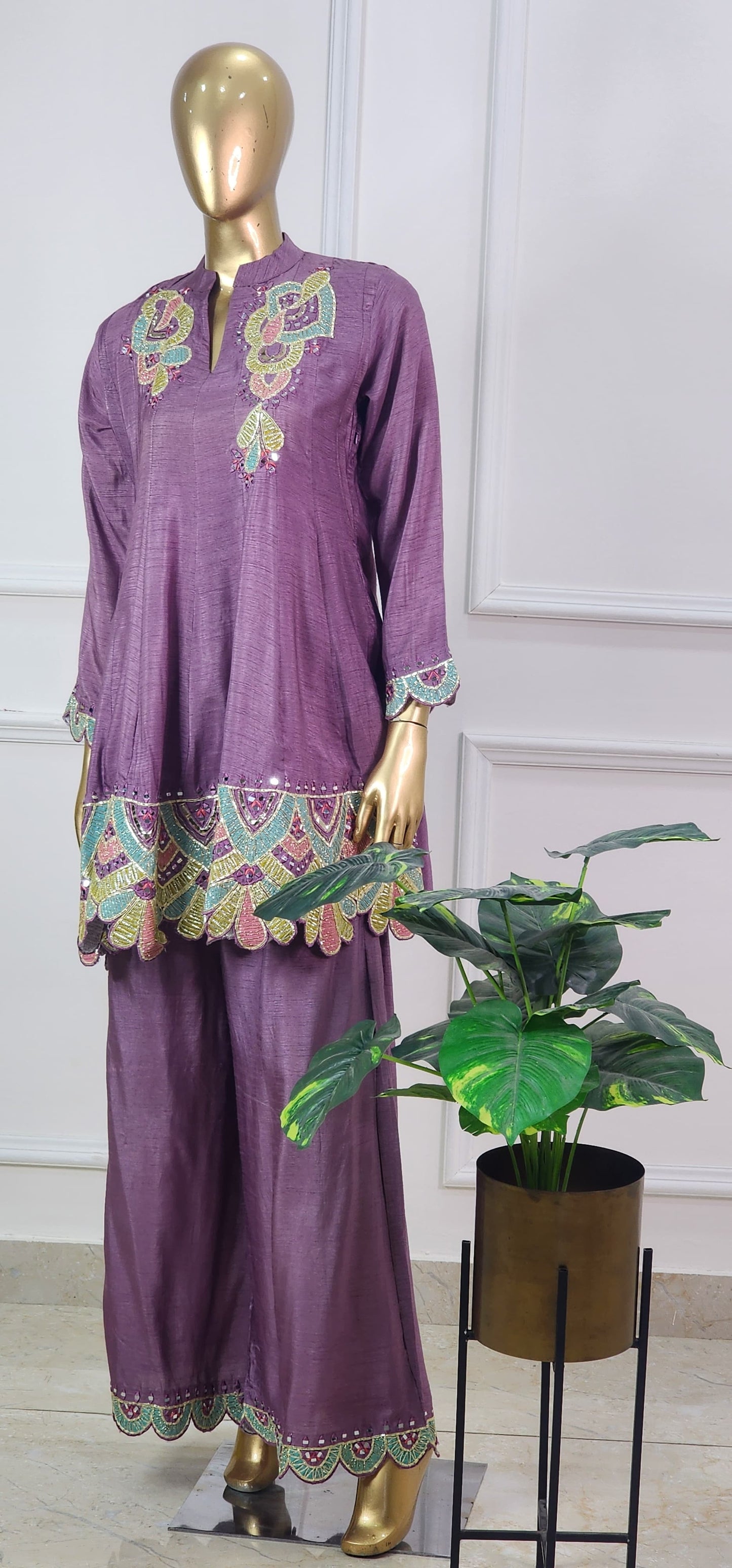 Purple Kali Top and Palazo Set