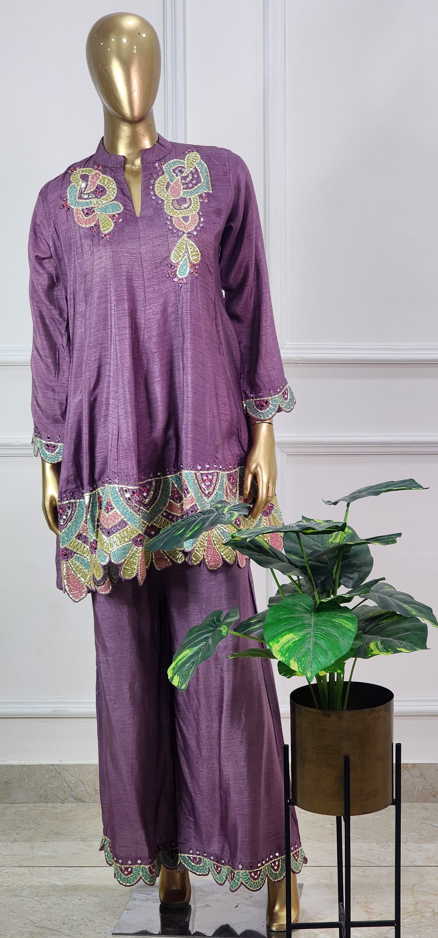 Purple Kali Top and Palazo Set