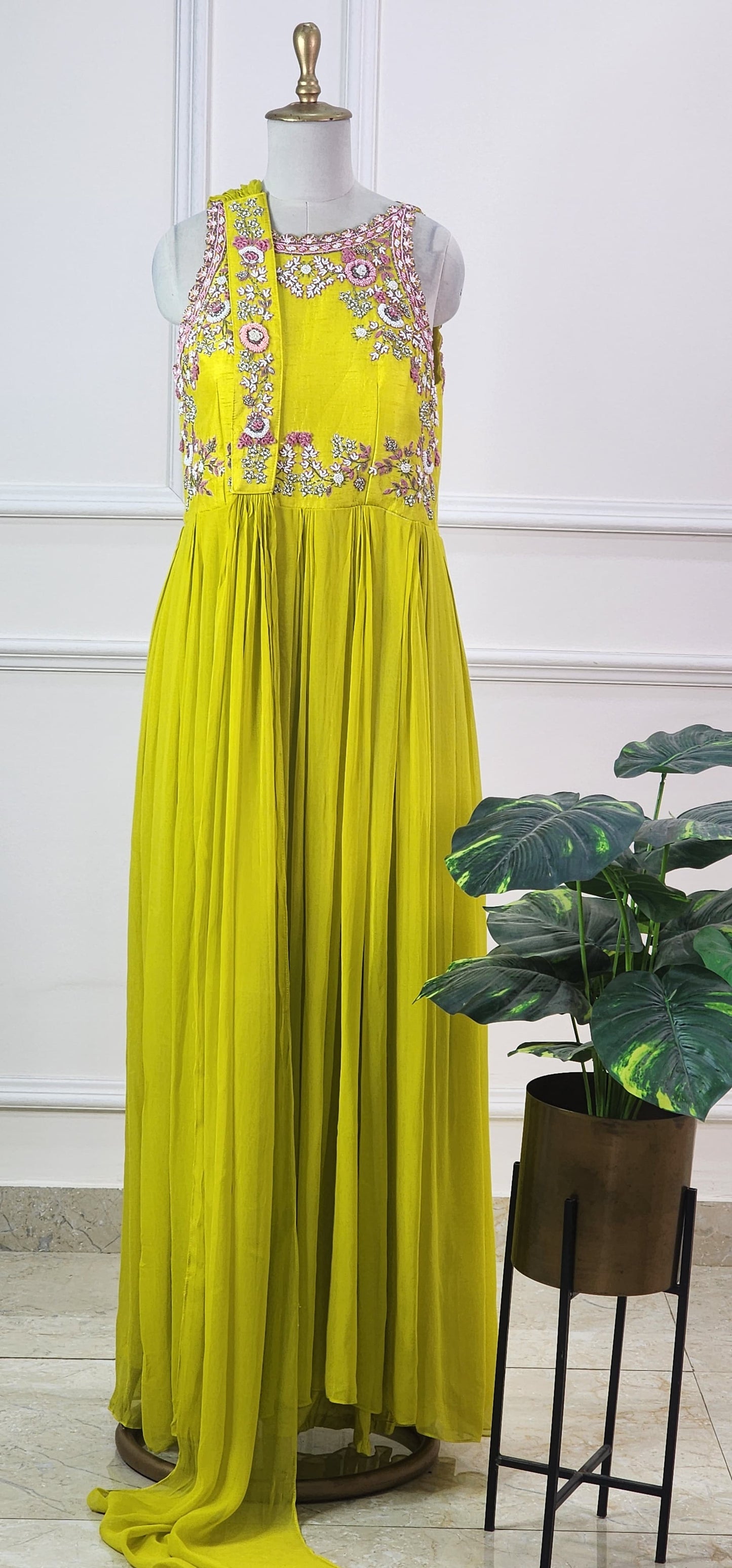 Neon Yellow Flare Dress