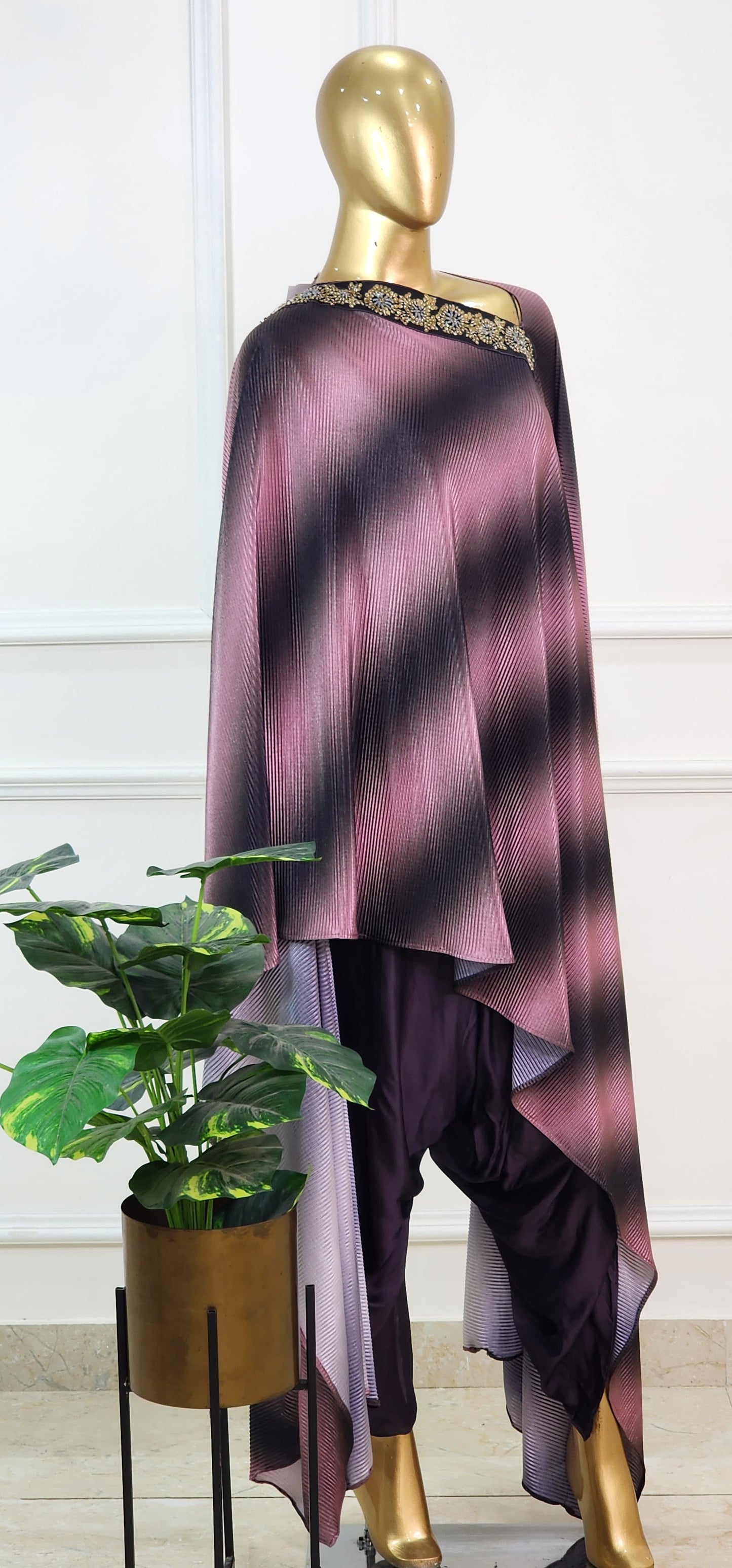 Pleated Top with Dhoti