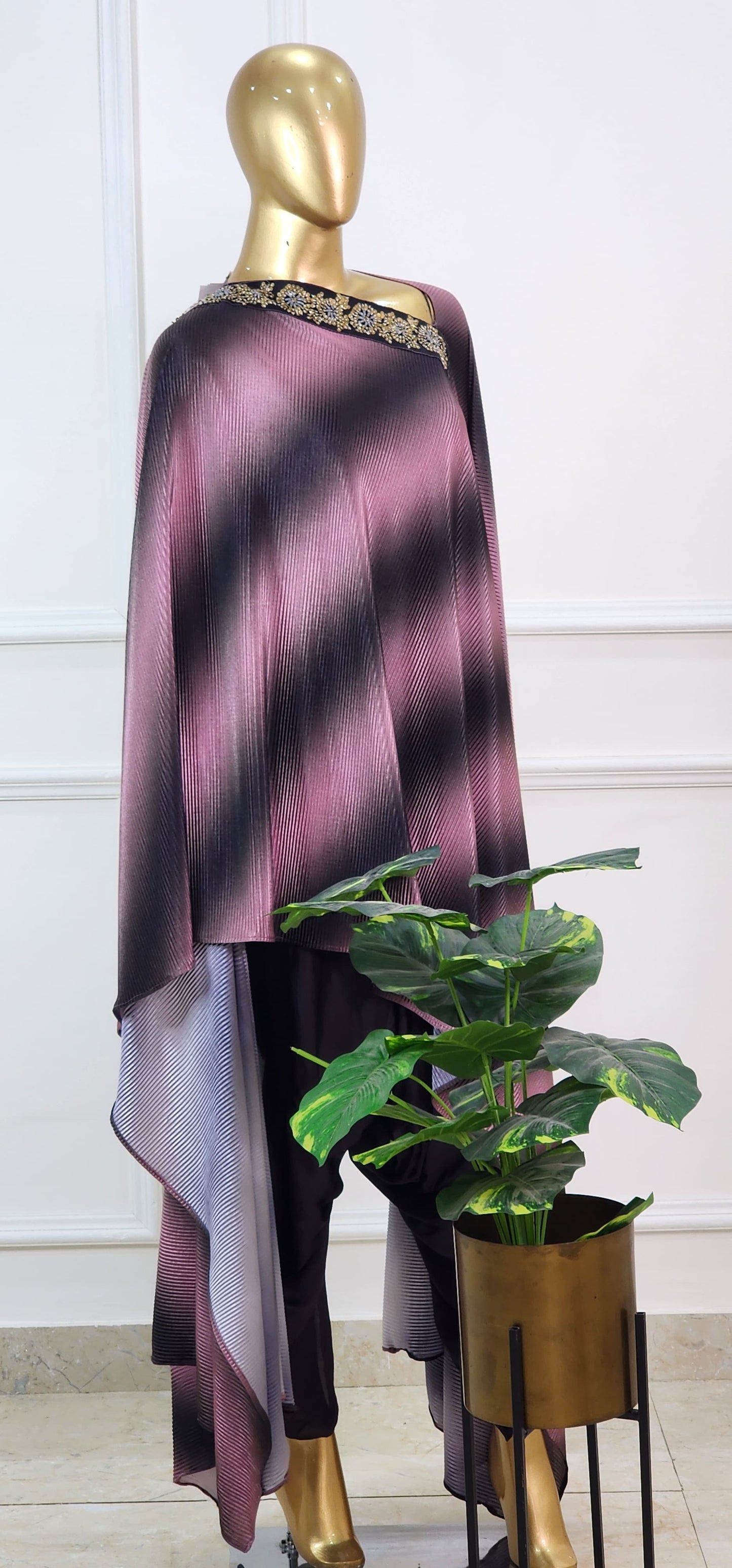 Pleated Top with Dhoti