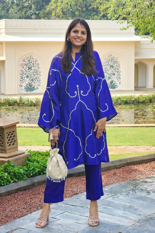 Sapphire Blue Jaal Detailing Set