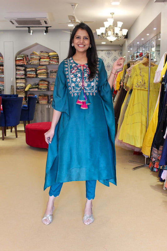 Vibrant Green Zardosi kaftan